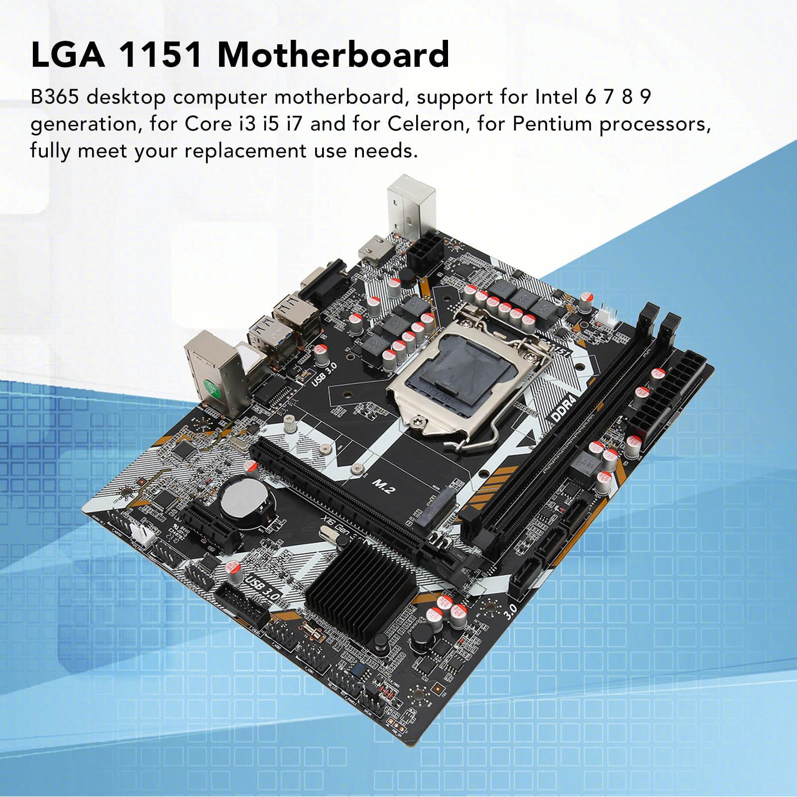 High Performance Computer Motherboard - Dual Channel DDR4 DIMM, NVME M.2 SSD Interface, PCI E 16X Gen 3.0 Slot, VGA/HDMI Video Output, Gigabit Ethernet, LGA 1151 CPU Support - Perfect for Gaming PC Builds, Workstations & Home Office Setups