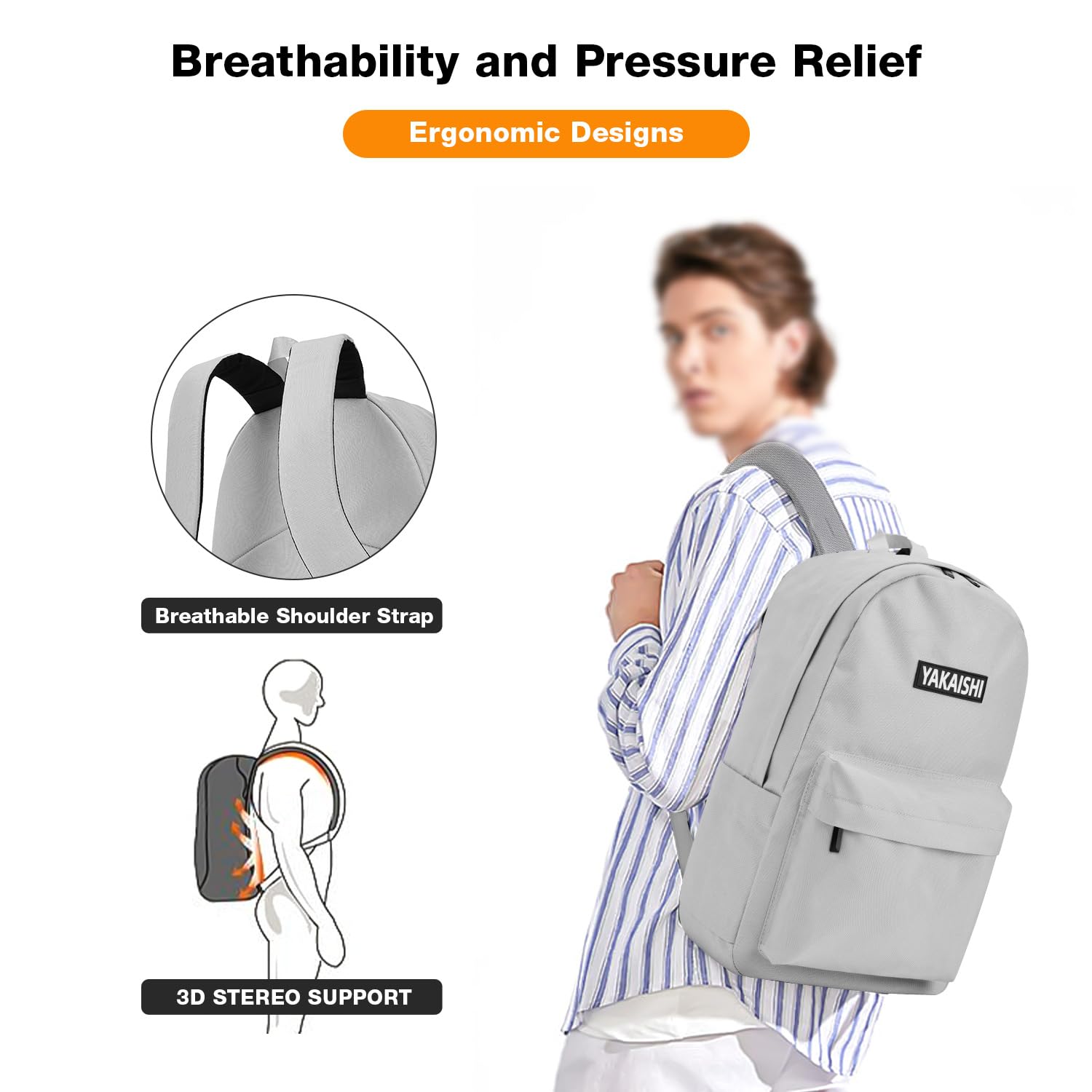 YAKS Casual Daypack - Stylish College Backpack for Hiking, Travel & Business | Waterproof Lightweight Backpack for Students, Commuters & Outdoor Enthusiasts | Perfect Gift for Men & Women