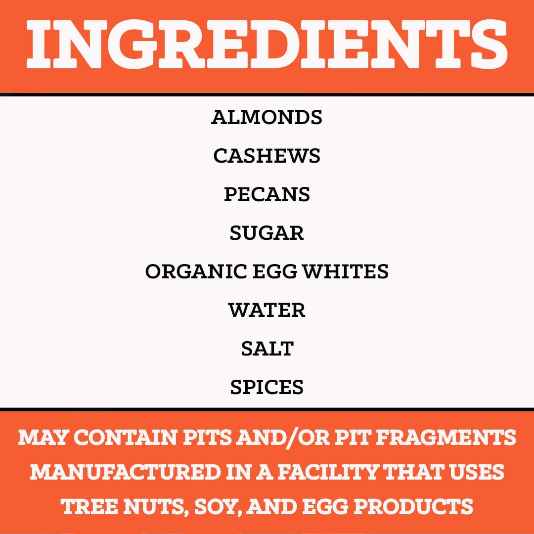 BobbySue's Nuts Some Like It Hot Gourmet Nut Mix - Spicy All Natural Snacks with Almonds, Cashews & Pecans | Gluten Free, Low Sugar, High Protein | Perfect for Office Snacks, Parties & Healthy On-the-Go Nutrition (8oz Jar)