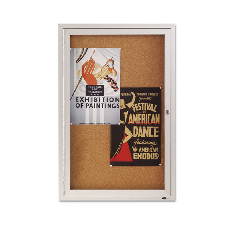 Premium Enclosed Indoor Cork Bulletin Board with Lockable Doors - Perfect for Home Office, Classroom, and Workspace Organization