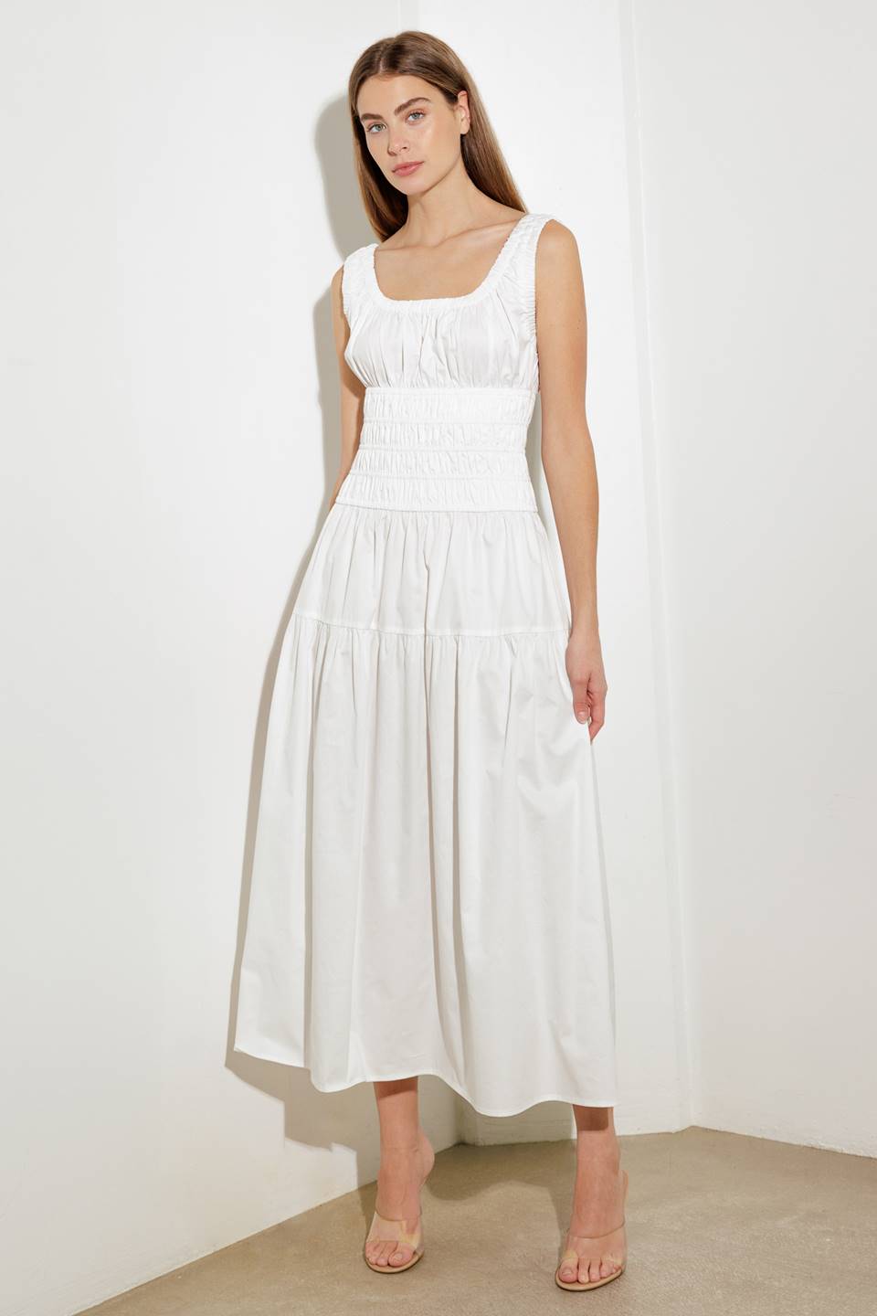LOVELIEST LOOKS MIDI DRESS WHITE - Elegant Flowy Summer Dress for Women | Perfect for Beach Vacations, Date Nights & Special Occasions