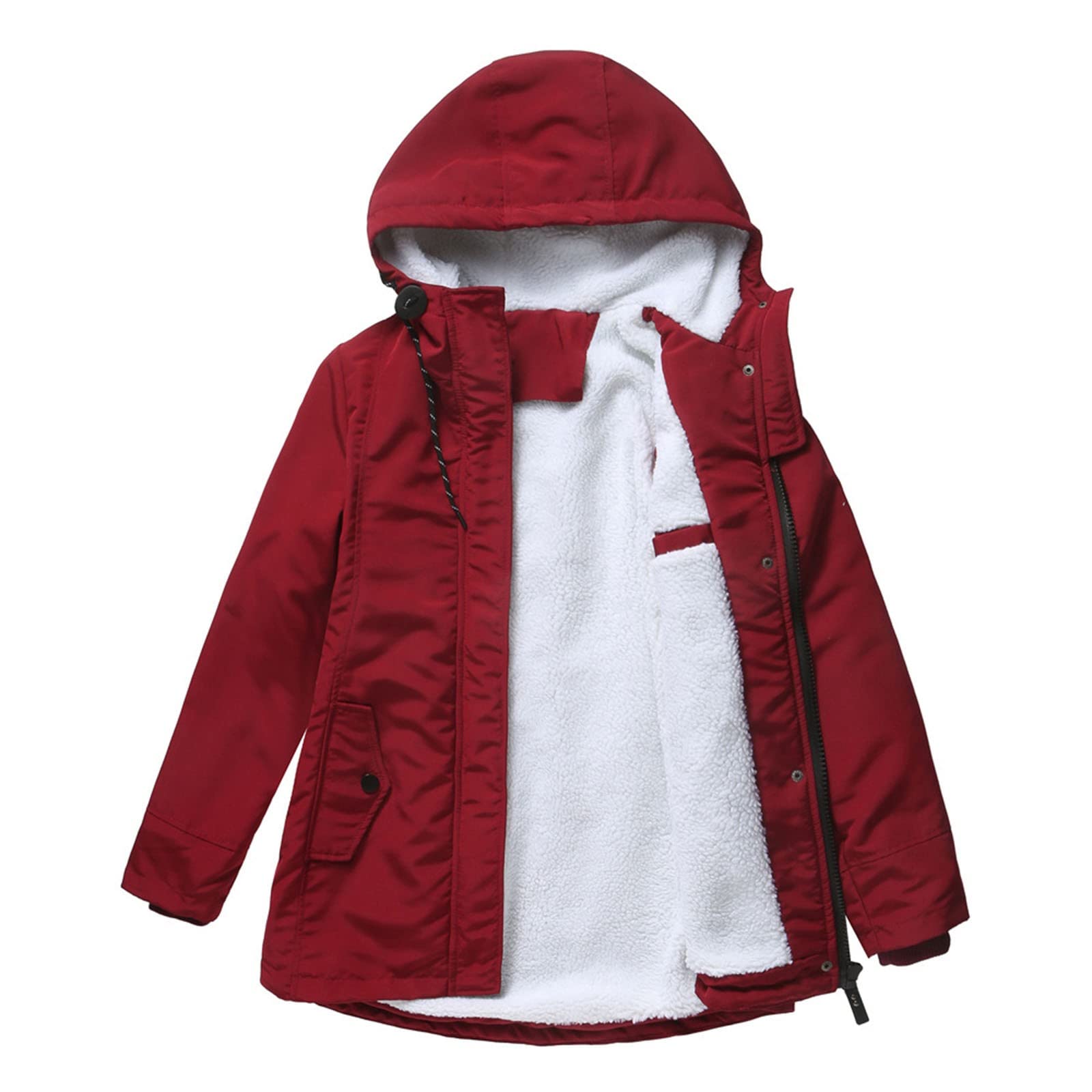 Women's Thickened Velvet Corduroy Hooded Coat - Mid-Length Winter Jacket with Warm Cotton Lining | Solid Color Outerwear for Cold Weather, Casual Outings & Outdoor Activities