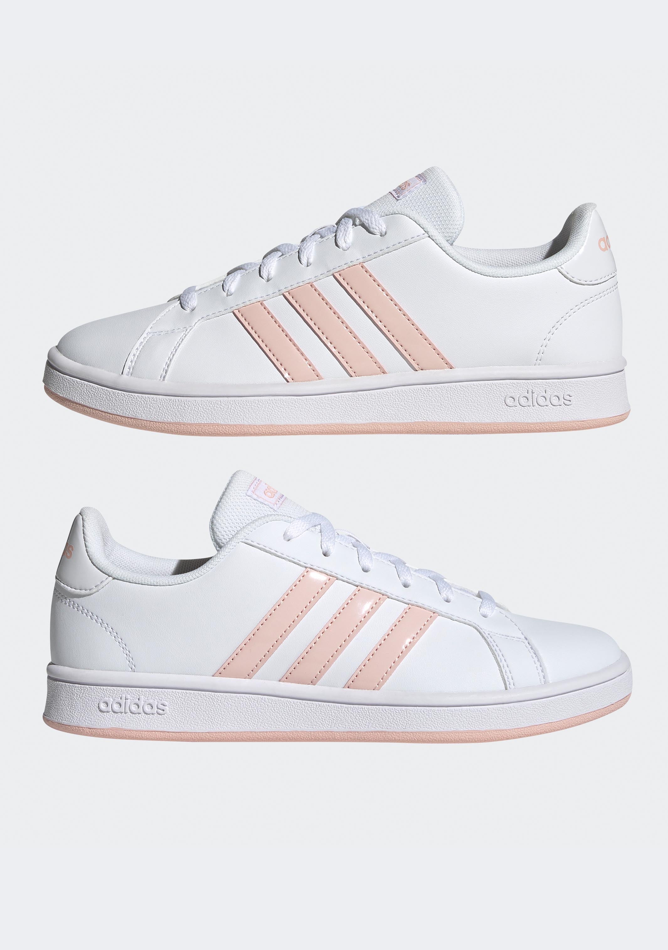 Adidas Women’s Grand Court Base Sneakers - White & Black Classic Tennis Shoes for Women | Comfortable Athletic Shoes for Running, Walking & Casual Wear