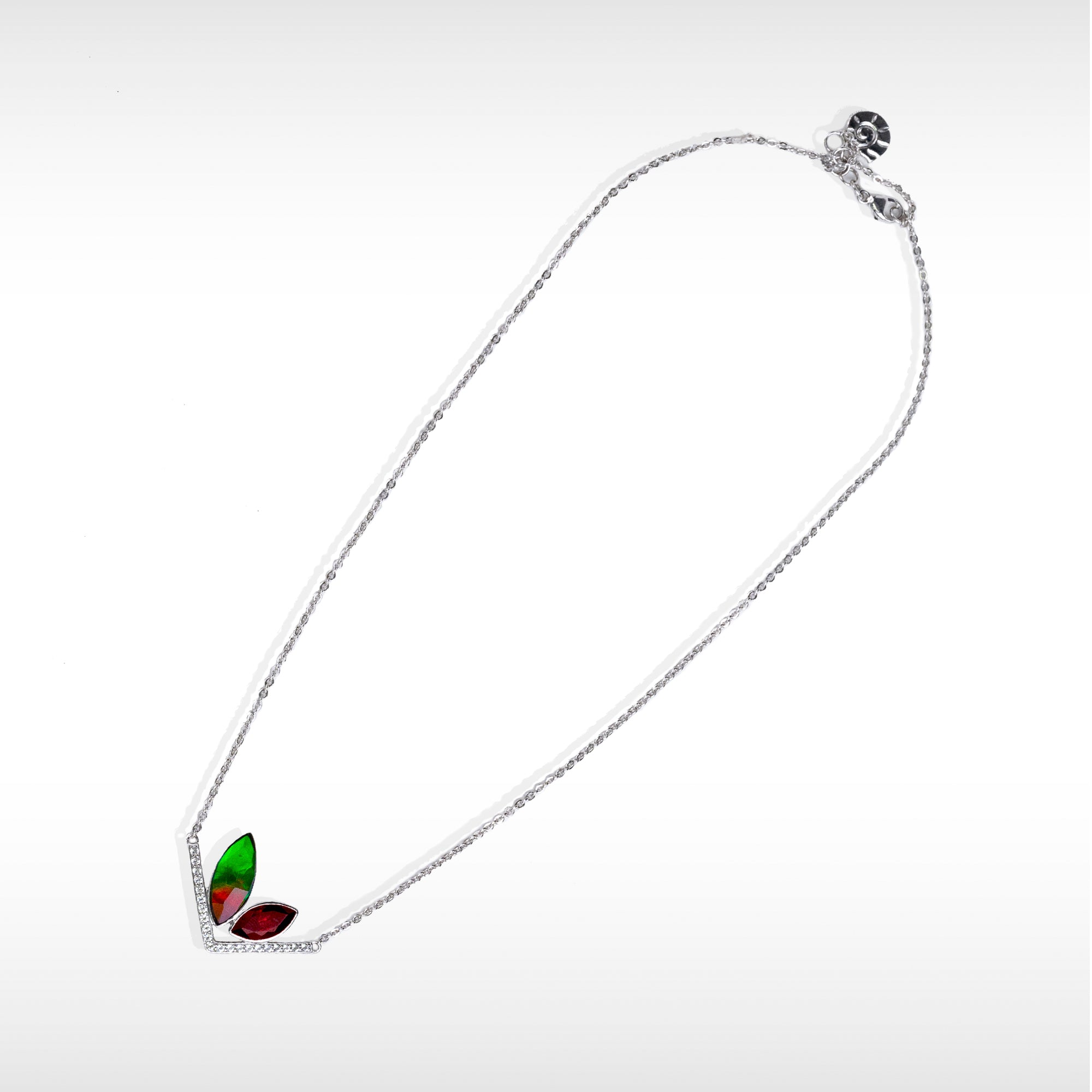 Natural Ammolite Pendant in Sterling Silver with Garnet & Topaz - Rabbit Design Jewelry for Women | Perfect Gift for Birthday, Anniversary & Special Occasions