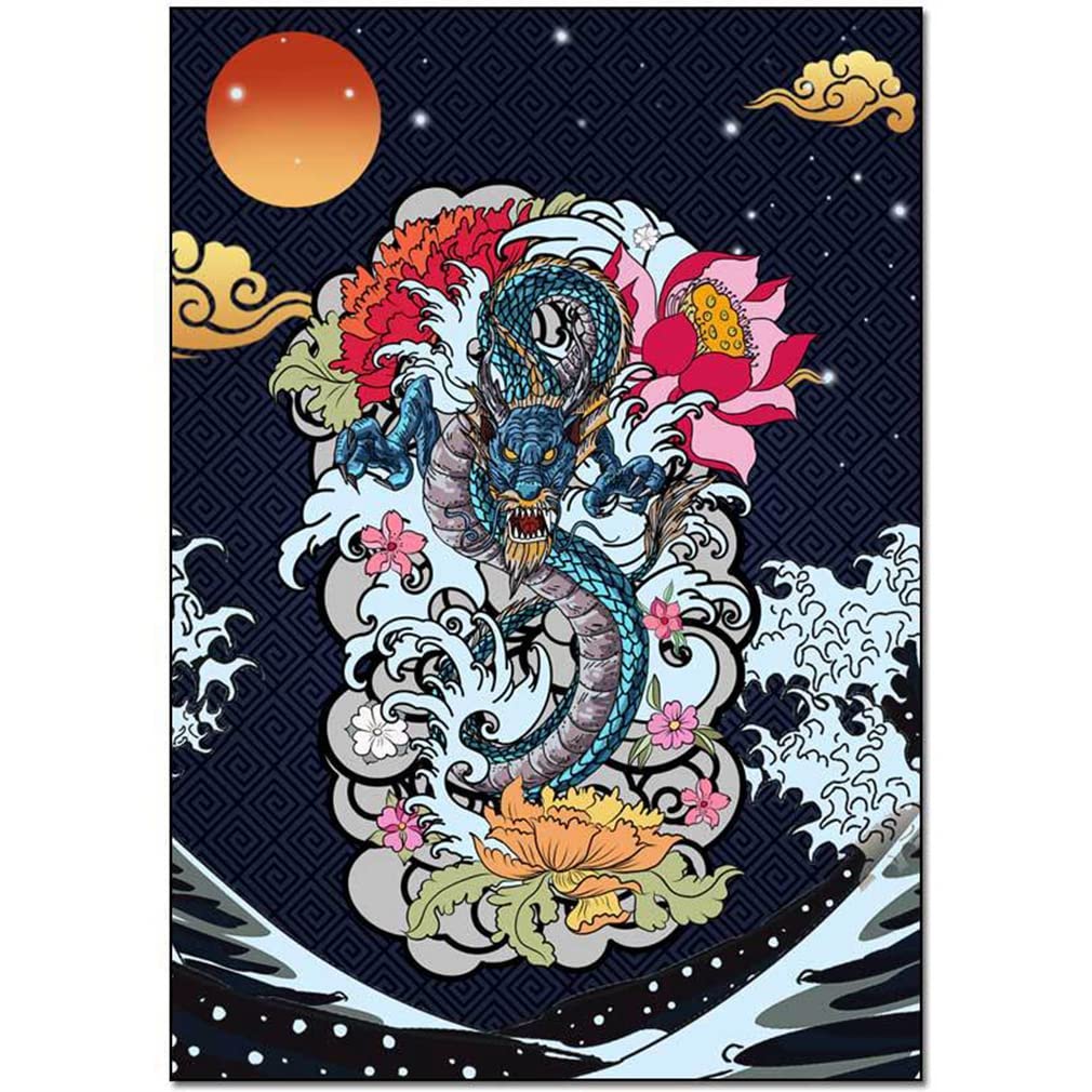 Modern Abstract Dragon Pattern Area Rug - Non-Slip Luxury Decor Carpet for Farmhouse, Bedroom, Living Room - Indoor/Outdoor Use - 5'x10' Dark Blue - Perfect for Courtyard, Kitchen Runner, Bathroom & Entryway Doormat