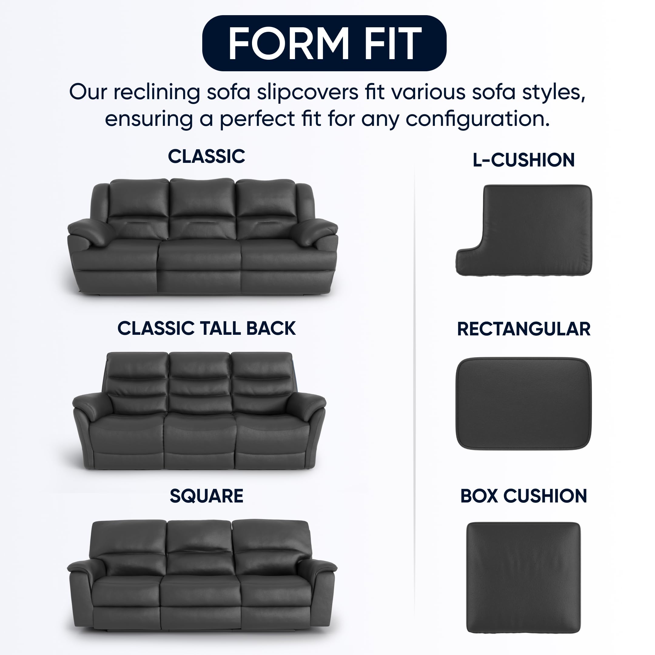 PAULATO BY GA.I.CO. Recliner Sofa Cover - Stretchable 1-Piece Slipcover for Reclining Couches - Soft Polyester Fabric Furniture Protector - Velvet Collection (Ivory) - Perfect for Living Room, Home Theater & Office Use
