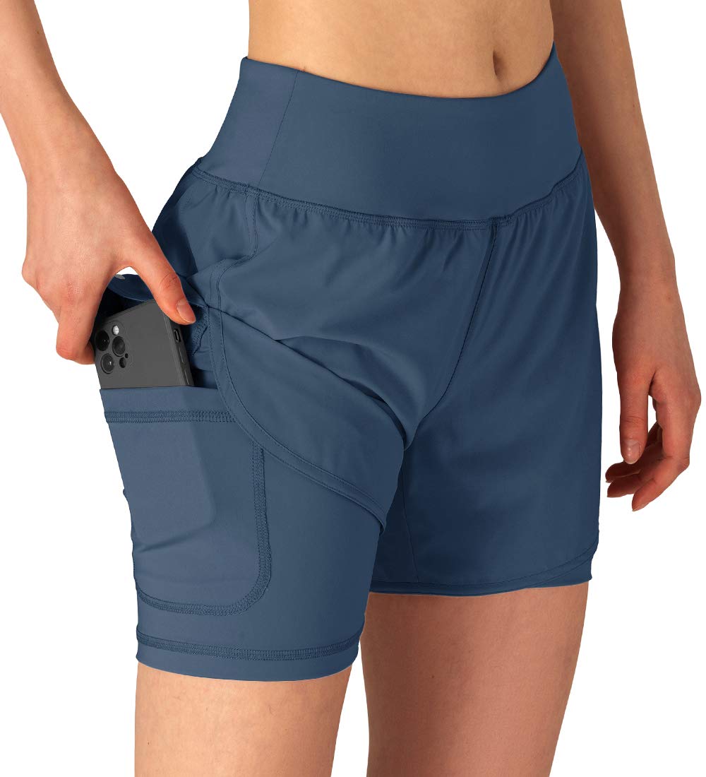 Gopune Women's 2-in-1 Running Shorts with Liner - High Waist Workout Athletic Gym Yoga Shorts for Women - Perfect for Running, Training & Yoga Sessions