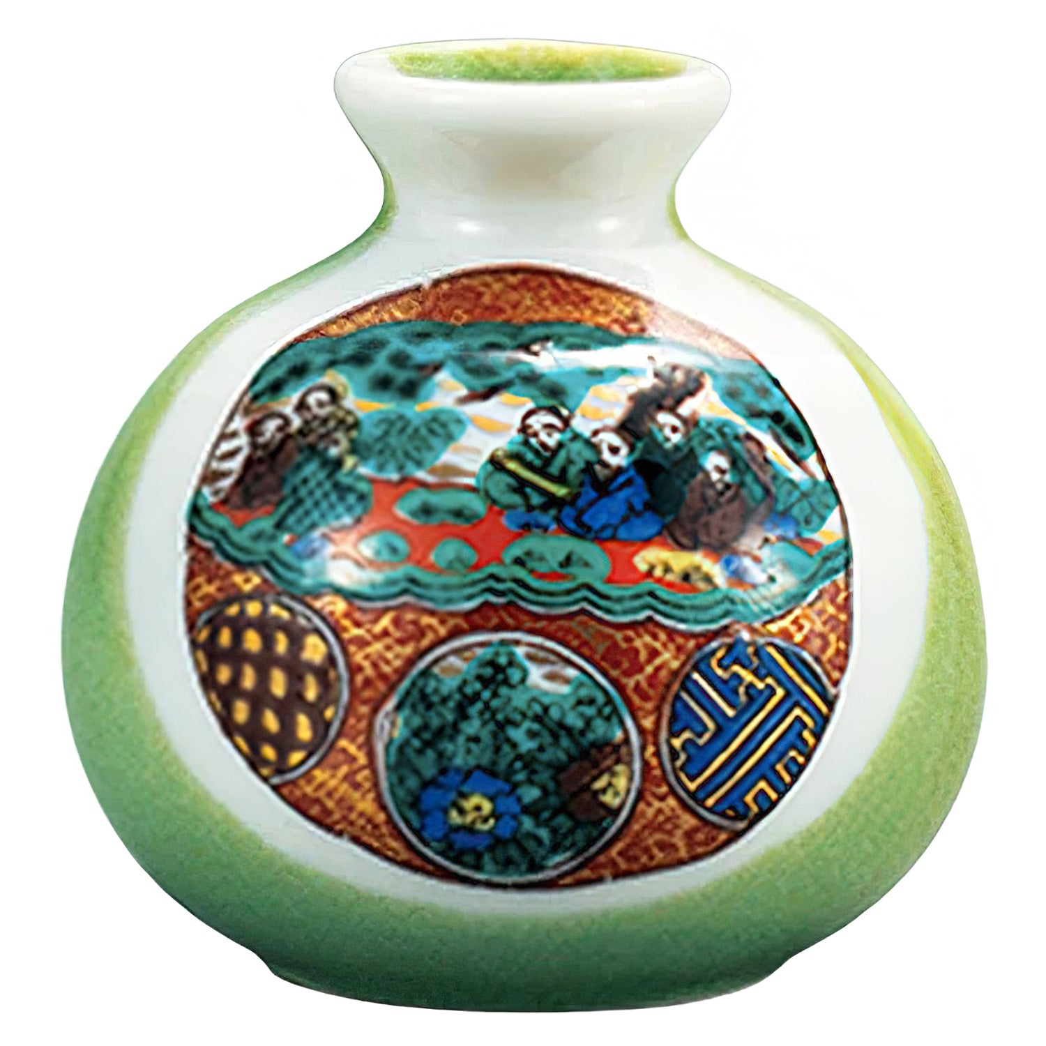 Handcrafted Kutani Ware Porcelain Single Flower Vase - Traditional Japanese Art Vase for Home Decor, Wedding Centerpiece & Gift Idea