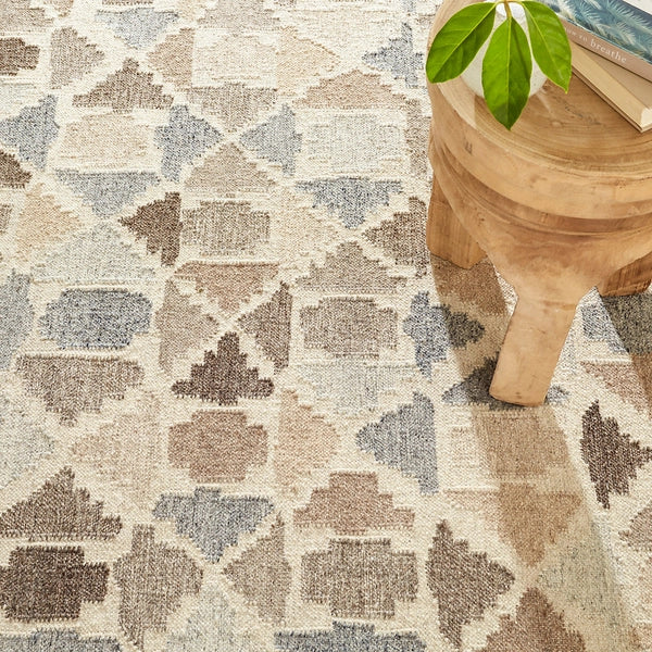 Dash & Albert Rufus Stone Kilim Natural Handwoven Wool Rug - Stylish & Durable Area Rug for Living Room, Bedroom, or Office Decor