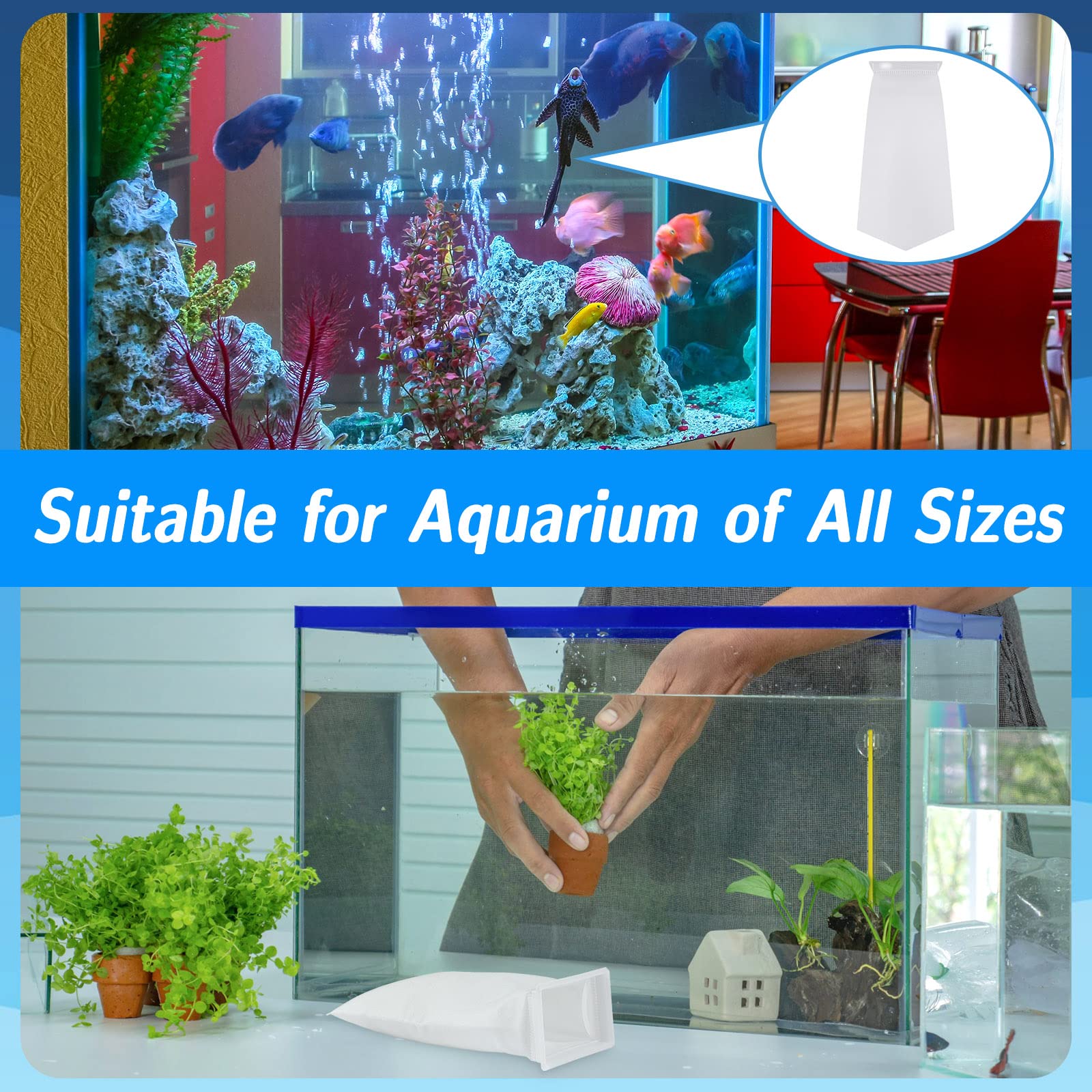 Tranqun 4-Pack 200μm Aquarium Filter Socks 7x4.5