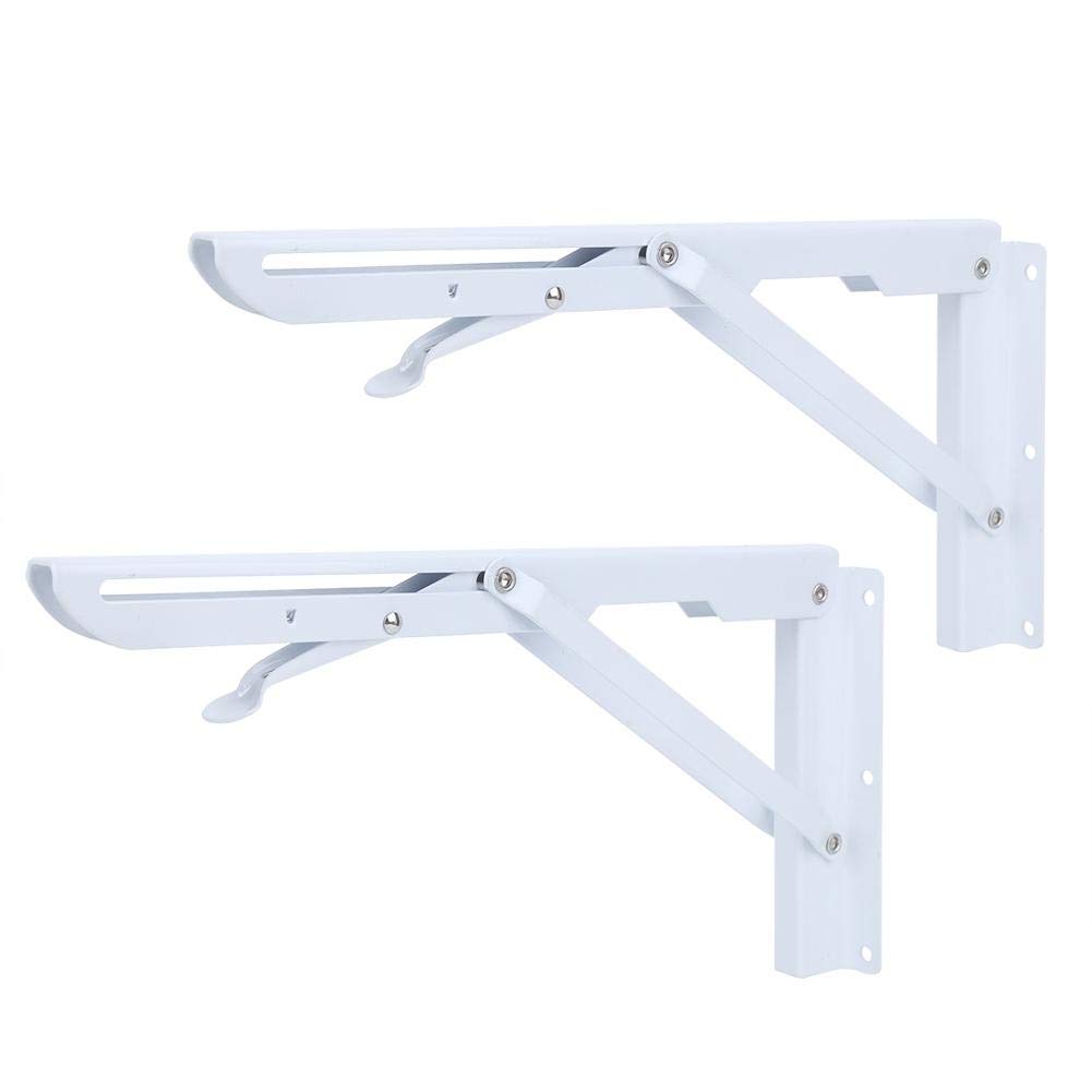 TOPINCN Heavy Duty Wall-Mount Shelf Brackets - 2 Pack Steel Folding Triangle Angle Brackets for Home & Office Storage - Perfect for Floating Shelves, Bookshelves, and Kitchen Organizers