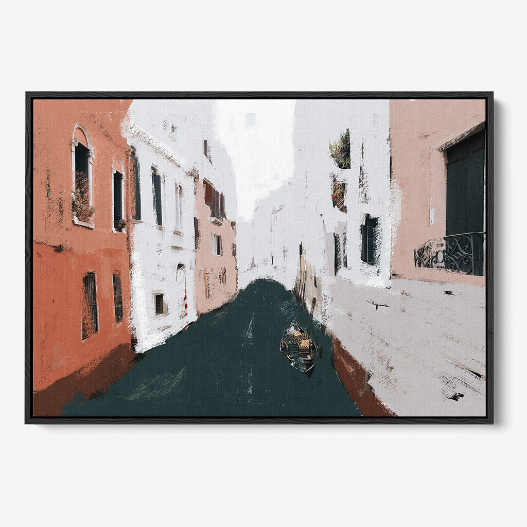 River City Framed Canvas Wall Art - Modern Home Decor for Living Room, Bedroom & Office - Landscape Painting Print on High Quality Stretched Canvas