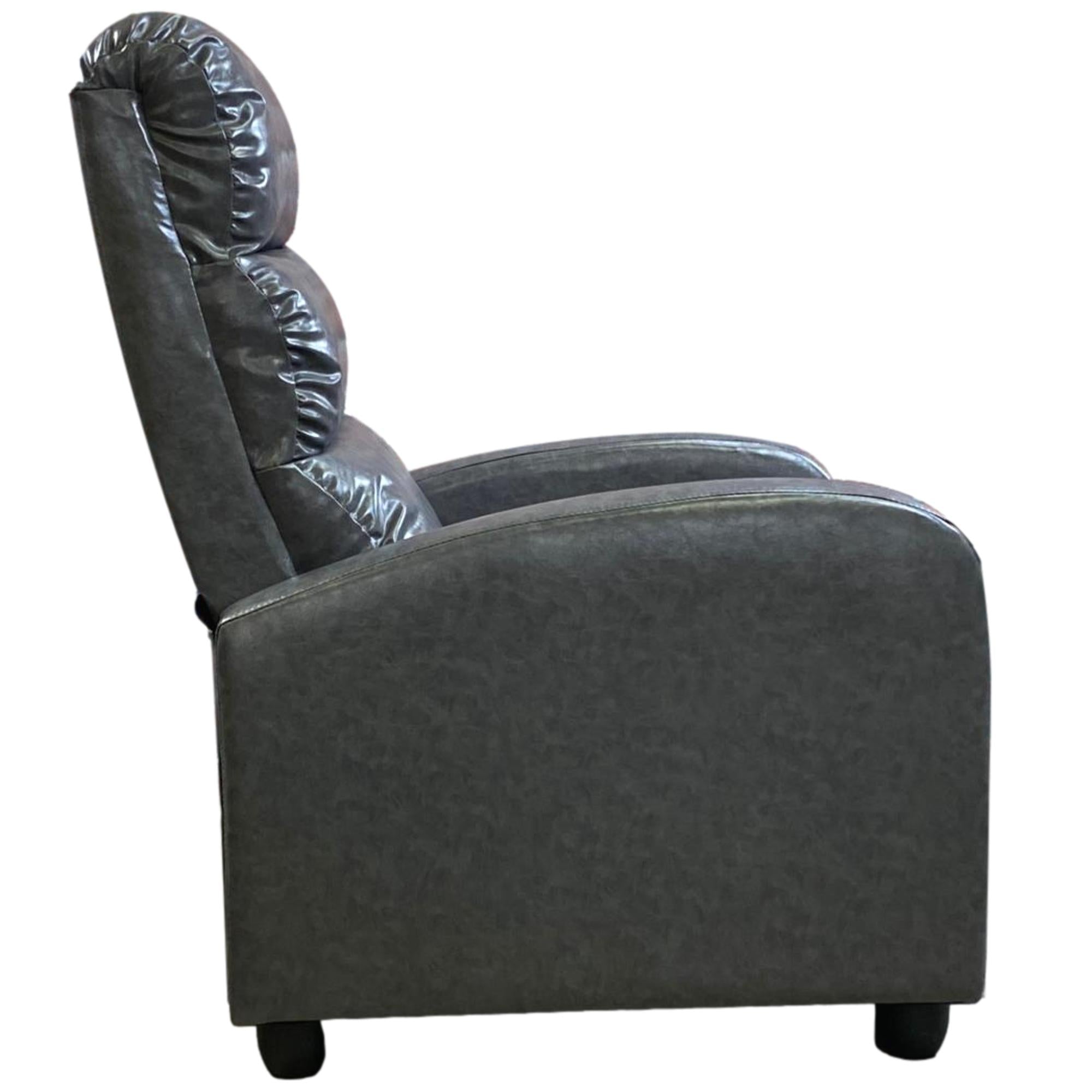 Premium 810 Theatre Gaming Recliner Chair - Ergonomic Grey Leather for Home Theater & Game Room Comfort