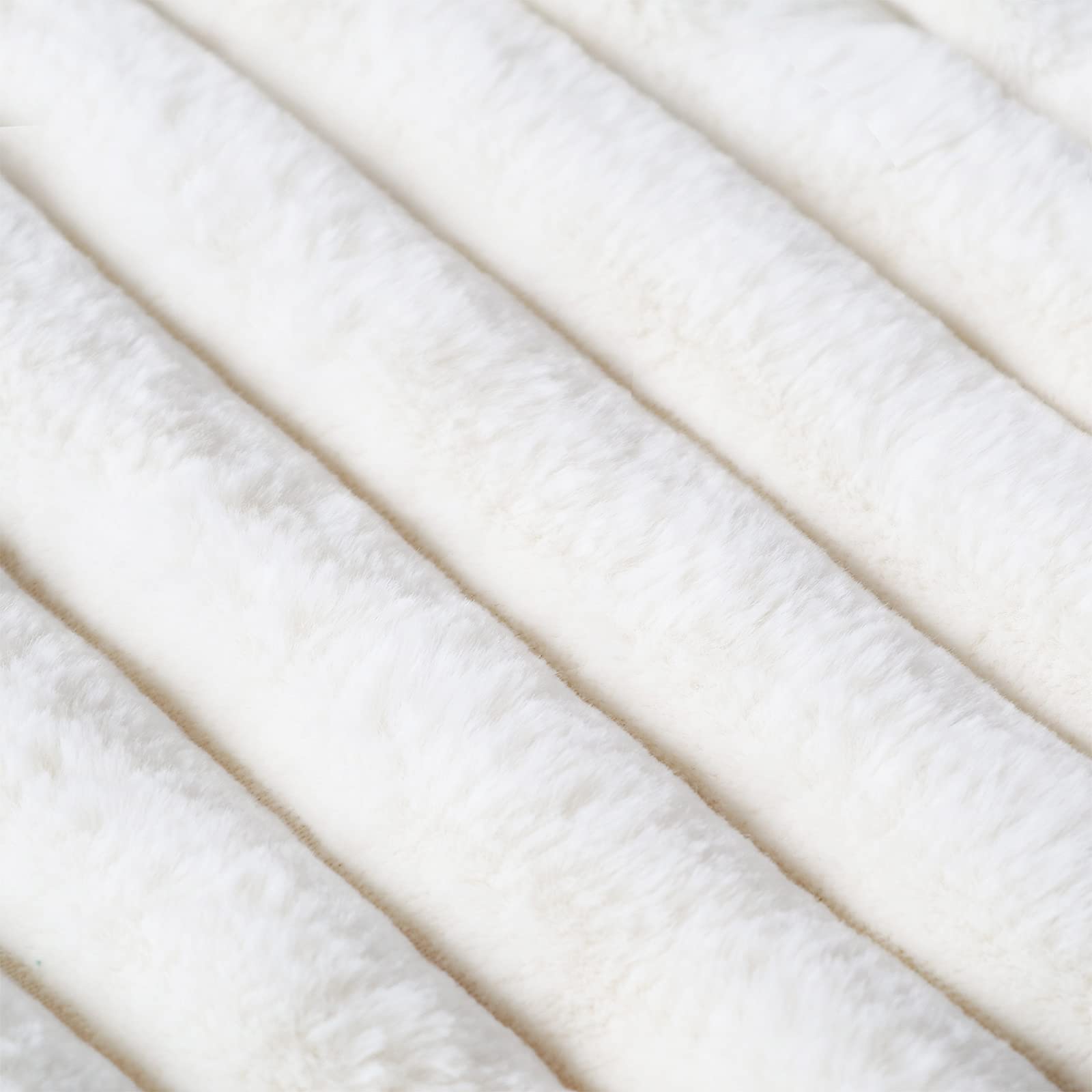 Super Soft Faux Fur Throw Pillow Cover 18x18 Inches (45x45cm) - Double Sided, Extra Thick, Ivory White, 100% Polyester - Perfect for Couch, Sofa, Bed & Home Decor