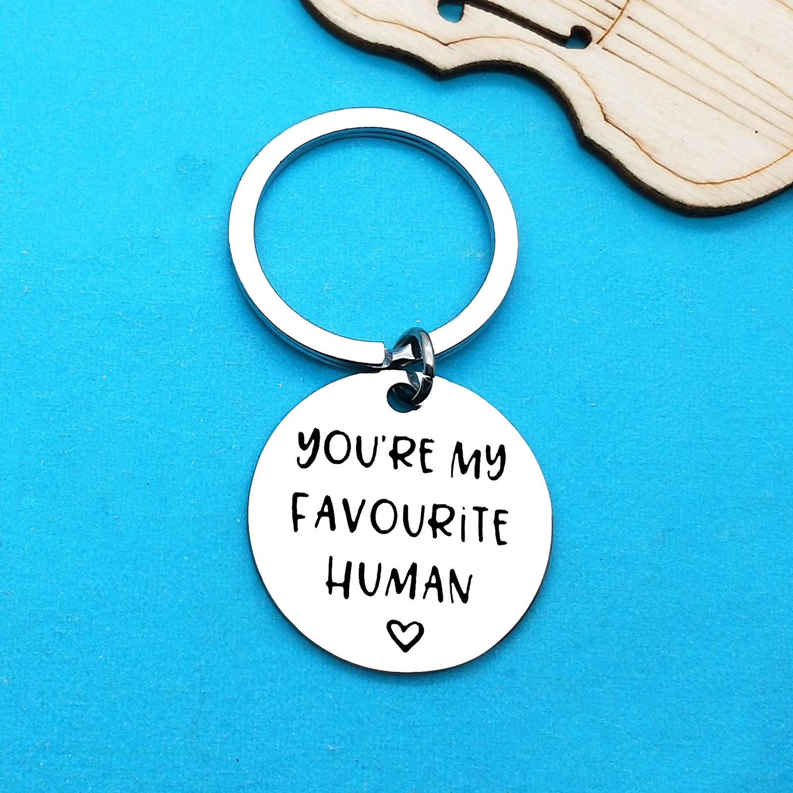 You're My Favorite Human Keychain - Cute Couple Keychain Gift for Boyfriend, Girlfriend, Anniversary, Valentine's Day, Birthday & Christmas - Perfect Romantic Gift for Couples, Best Friends & Loved Ones - Great for Everyday Carry, Keyrings & Special Occasion Gifts