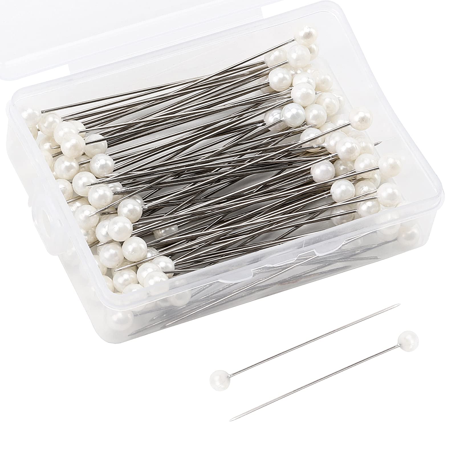 White Corsage Pins 2.5 Inch - 200pcs for Wedding DIY, Fabric Crafts & Jewelry Decor