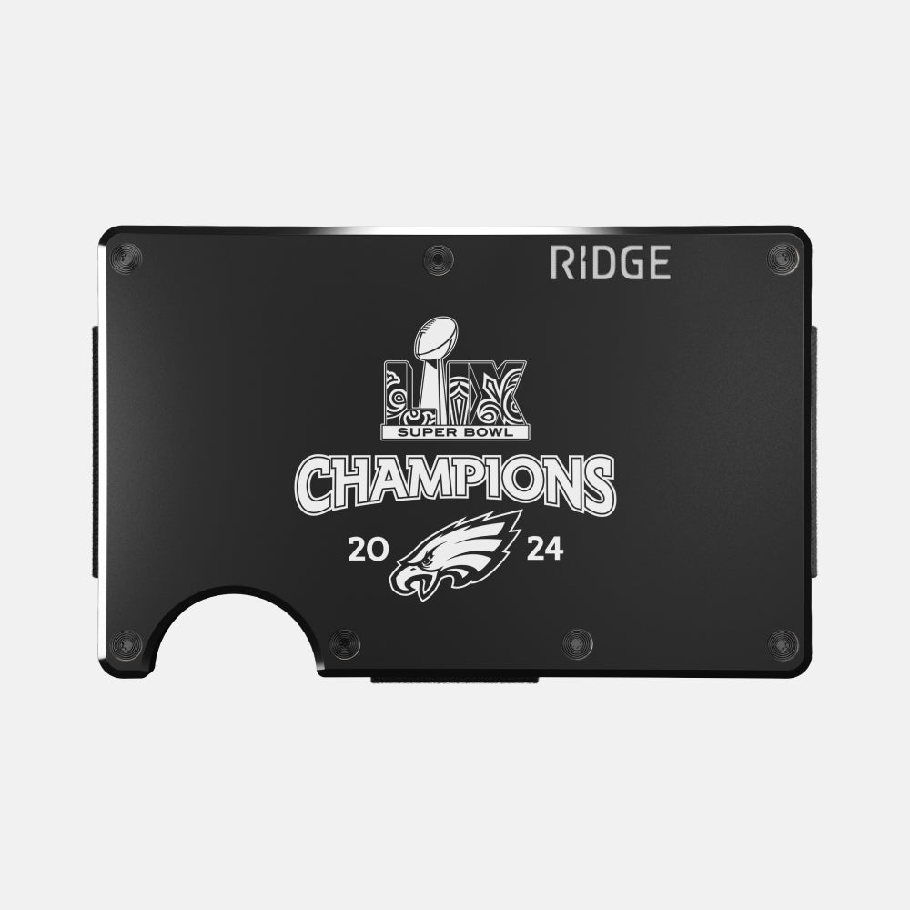 Ridge Wallet Super Bowl LIX Champions Philadelphia Eagles - Slim RFID Blocking Metal Wallet for Men - Perfect for Everyday Carry, Travel & Sports Fans