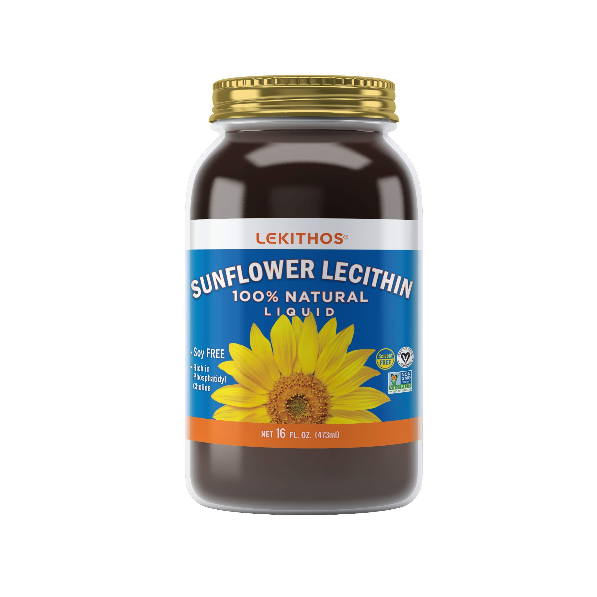 Organic Non-GMO Sunflower Lecithin Powder - Soy Free, Gluten Free, Vegan (16oz) - Perfect for Baking, Smoothies & Brain Health Supplements