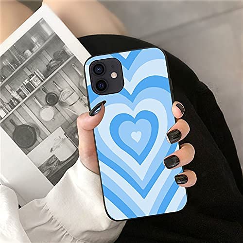 LUOWAN iPhone 11 Pro Case - Cute Love Heart Coffee Latte Pattern Silicone Phone Cover for Women & Girls | Shockproof Slim Fit Soft TPU Protective Case (5.8 inch, Blue) | Perfect Gift for Valentine's Day, Birthday & Everyday Use