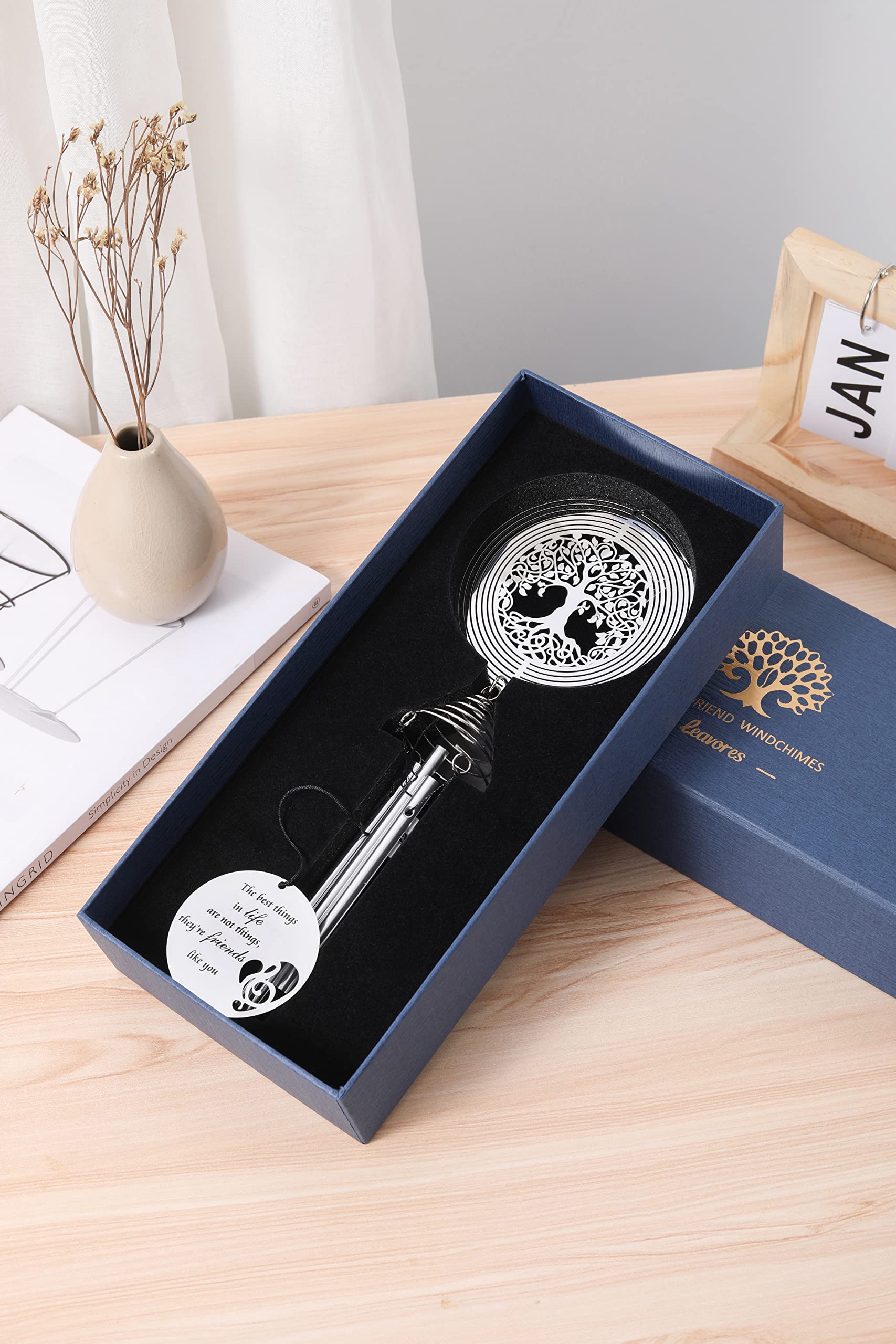 Tree of Life Wind Chime & Spinner - Best Friendship Gift for Women & Men - Outdoor Garden Decor for Patio, Yard & Home