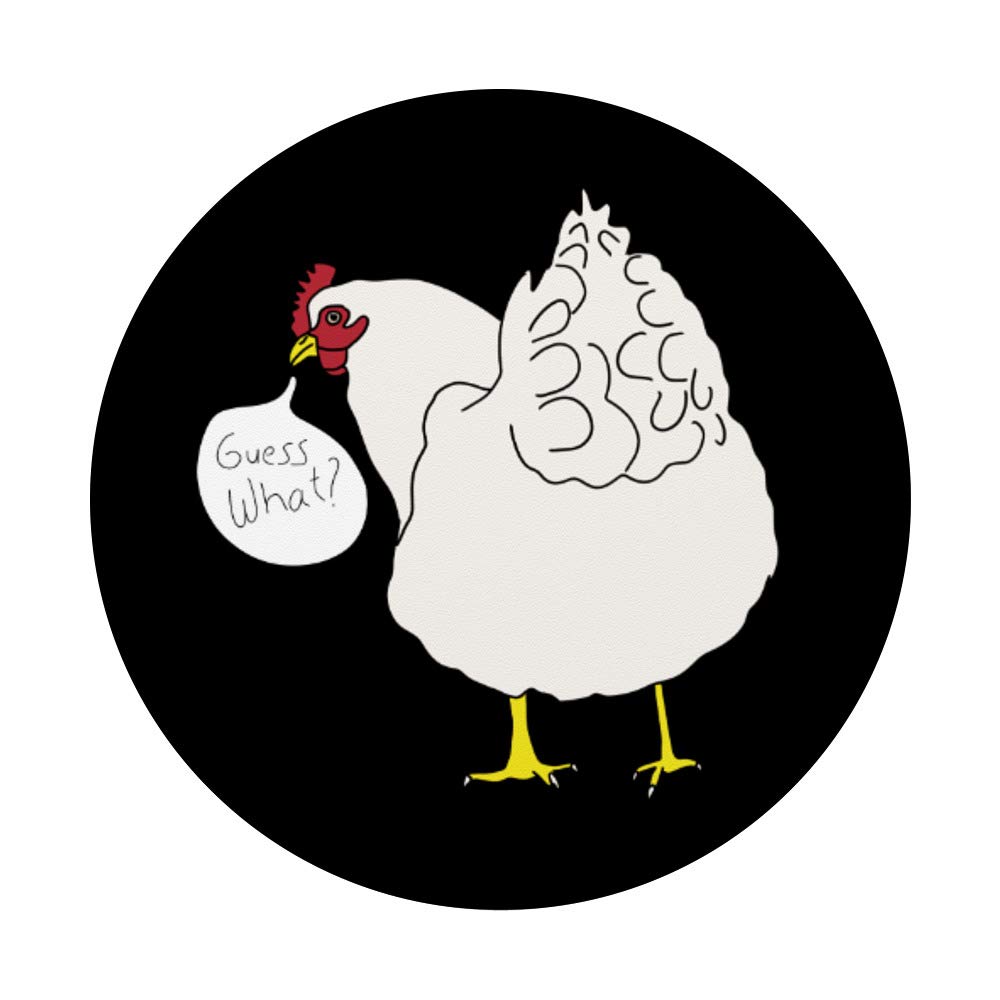 Guess What Chicken Butt Funny Graphic Cartoon PopSockets PopGrip - Swappable Phone Grip for iPhone, Samsung & Tablets - Perfect for Everyday Use, Commuting & Travel