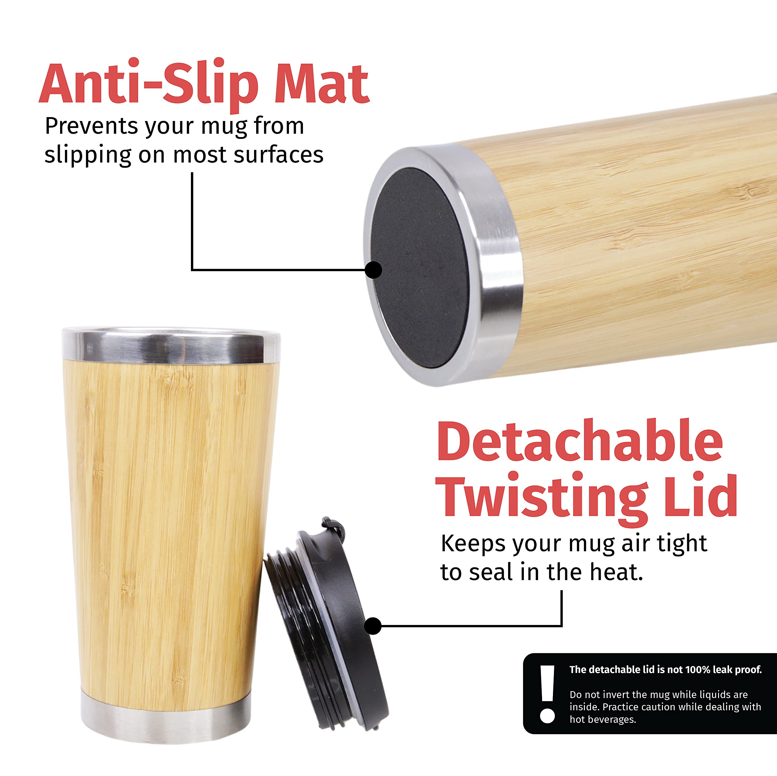 Premium Stainless Steel Bamboo Coffee Tumbler with Lid - Insulated Travel Mug for Artists & Designers | Perfect Gift for Artist Appreciation Awards, Creative Professionals | Great for Studio, Office & Outdoor Use