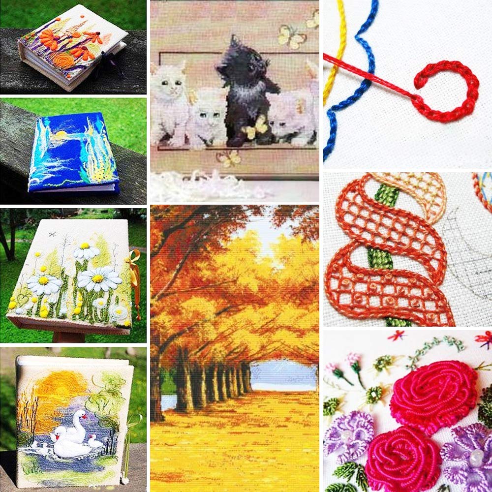 447 Color Embroidery Floss Cross Stitch Thread Kit - 8m Cotton Rainbow Color Palettes for DIY Bracelets, Friendship Bracelets, Scrapbooking & Handmade Crafts - Perfect for Cross Stitch, Embroidery, Sewing & DIY Projects
