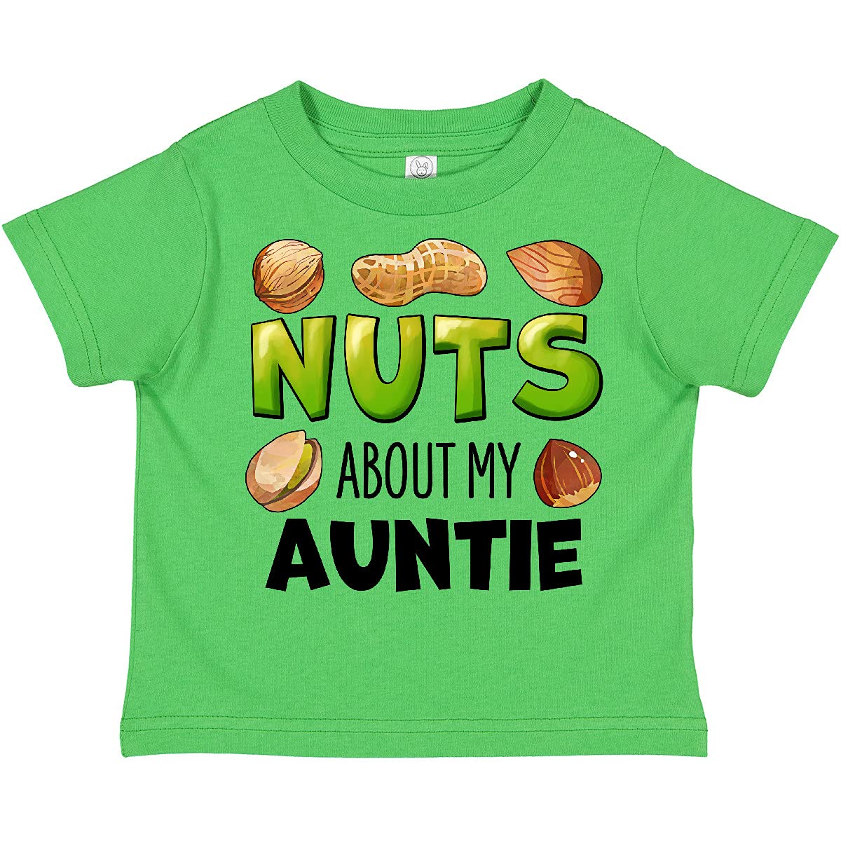 Inktastic 'Nuts About My Auntie' Peanut, Almond, Pistachio Toddler T-Shirt - Cute Graphic Tee for Kids, Nieces & Nephews - Perfect for Family Reunions, Birthday Gifts & Casual Wear
