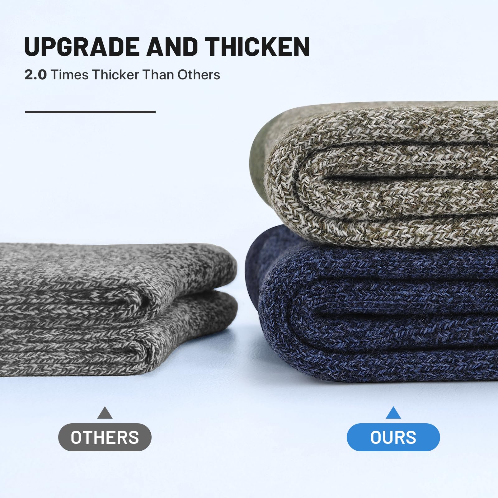SIMIYA 5 Pairs Merino Wool Socks for Men - Super Thick Thermal Hiking Socks for Winter, Cold Weather - Perfect for Outdoor Activities, Camping, and Snow Sports