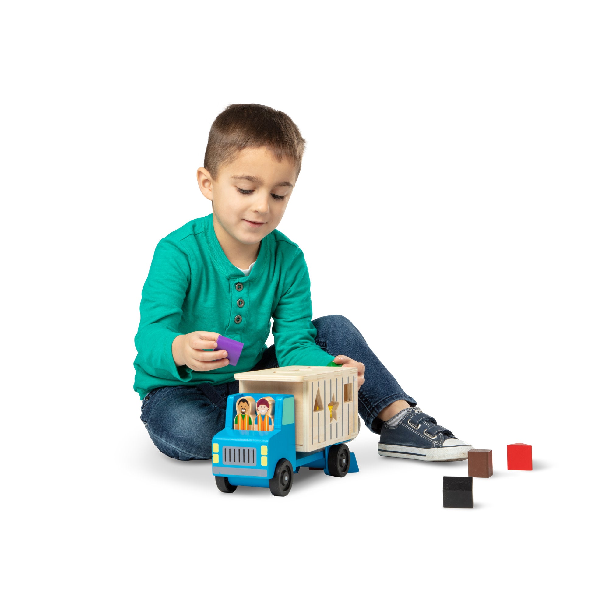 Shape Sorting Dump Truck Toy - Educational Wooden Toddler Toy with 9 Shapes for Early Learning - Perfect for Preschool Playtime & Sensory Development