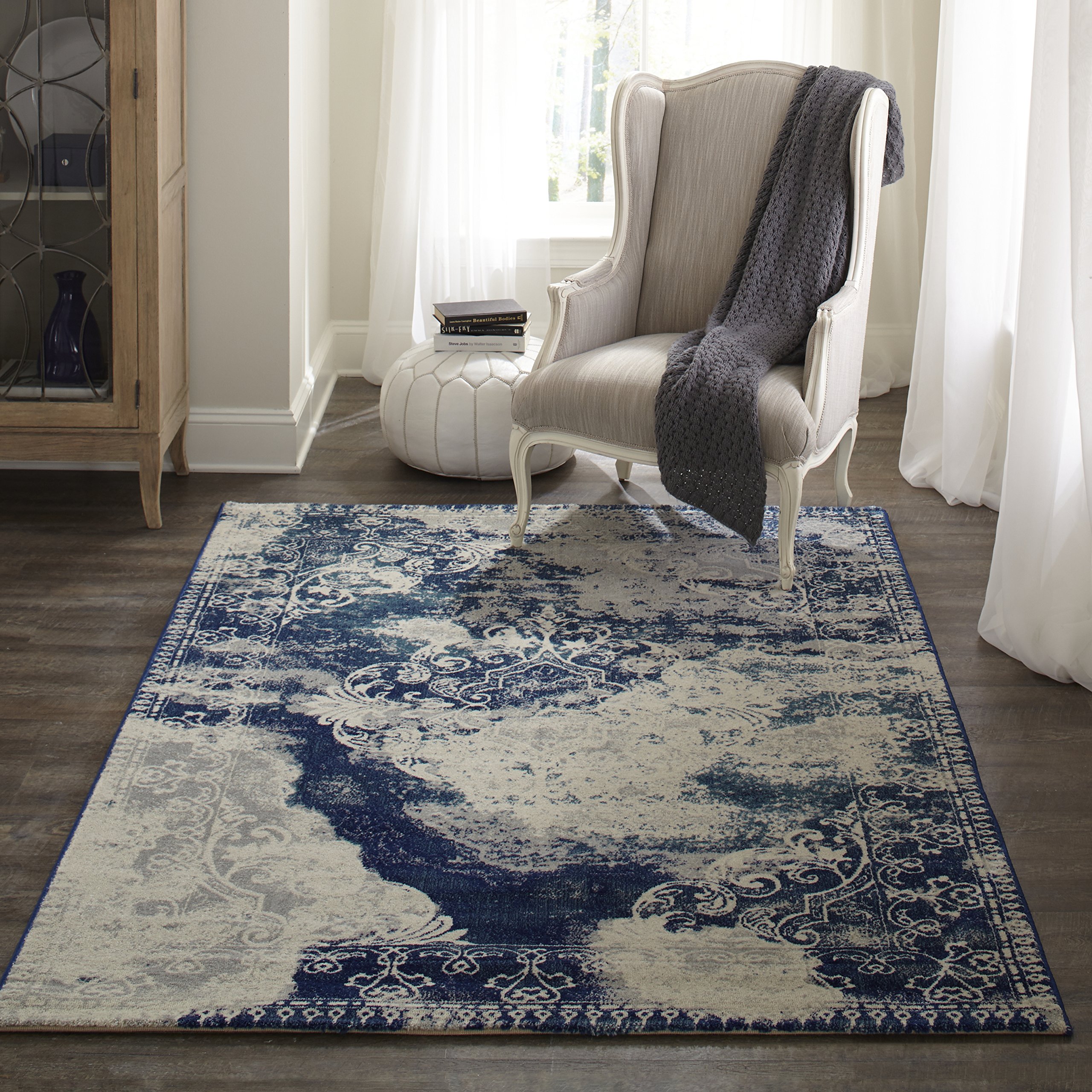 Momeni Loft Collection Contemporary Blue Area Rug 7'10