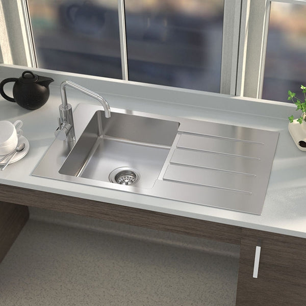 Caroma Evolution Care Single Bowl Overmount Stainless Steel Kitchen Sink - Durable & Stylish for Modern Home Cooking & Dishwashing