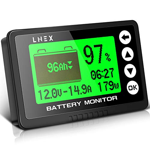 LNEX 500A RV Battery Monitor with Alarm - for Cars, RVs & Marine Use