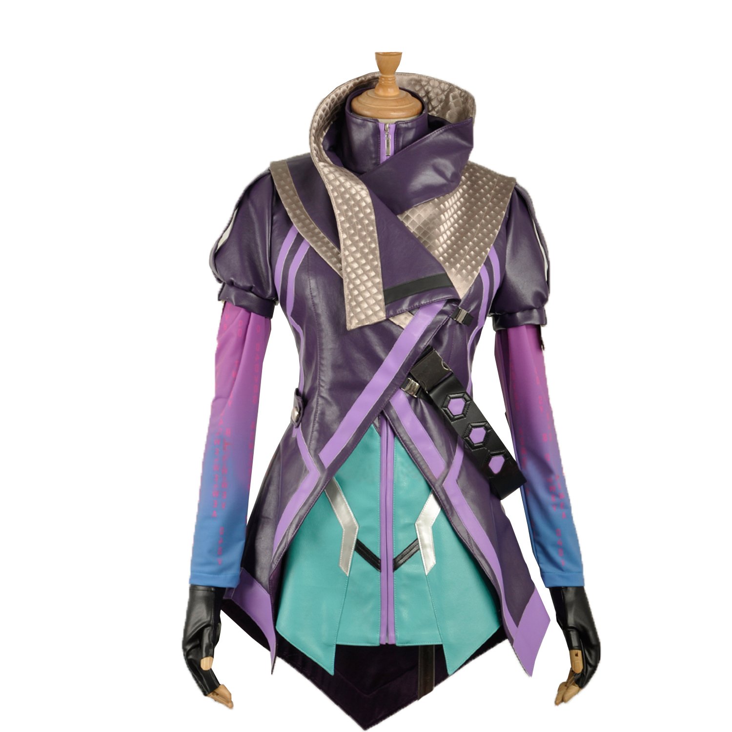 Women's Purple Leather Jacket Suit Uniform Dress - Halloween Costume for Cosplay, Party & Themed Events