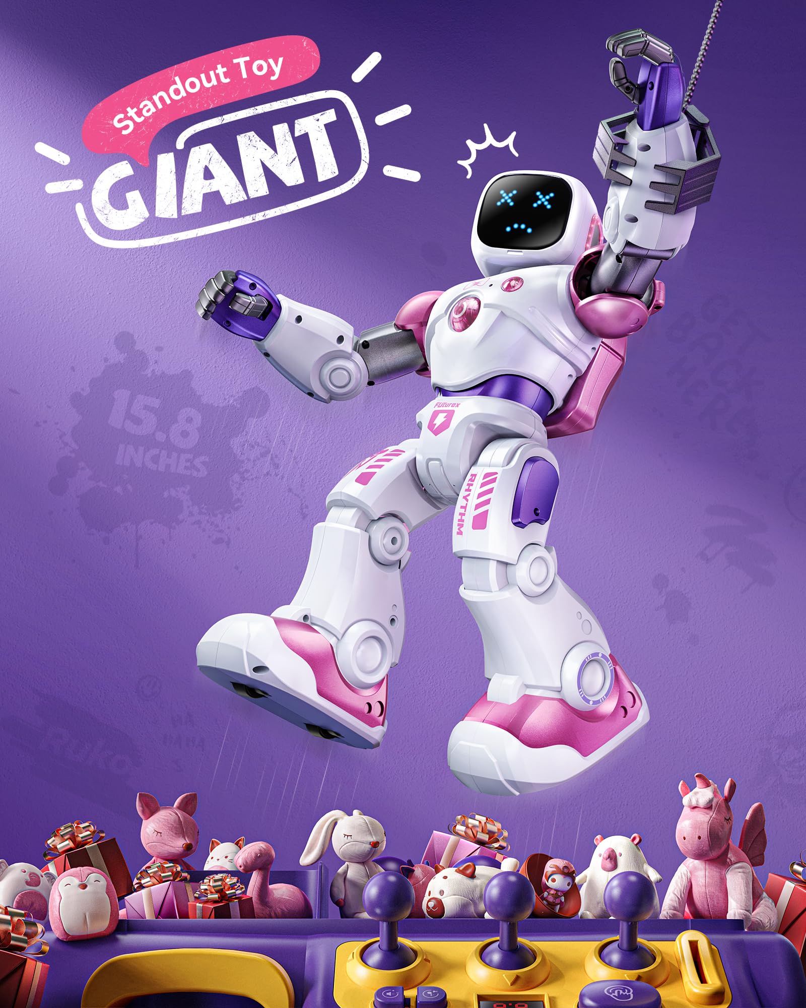 Ruko 1088 Smart STEM Programmable Robot Toy for Kids Ages 4-9 - Interactive RC Robot with Voice & App Control, Educational Gift for Boys & Girls (Pink) | STEM Learning, Birthday Gifts & Interactive Playtime