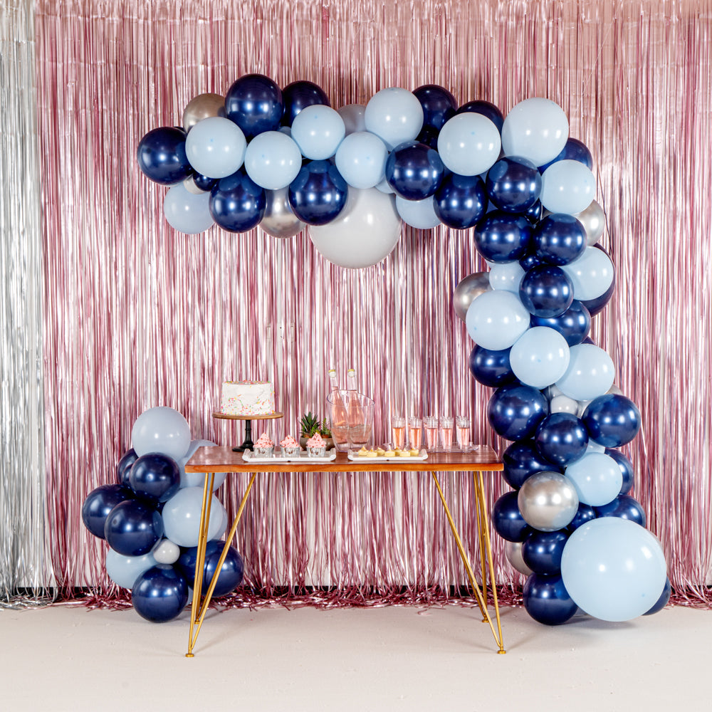 Navy, Sky Blue & White Balloon Arch Garland Kit - 12ft Party Decorations for Birthday, Wedding, Baby Shower & Events (1 Count Box)