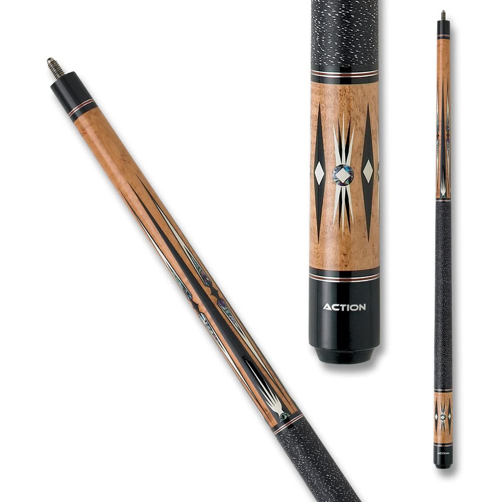 Premium Honey & Black/White Pool Cue Stick - 18oz Weight - Professional Billiards Accessory for Home Game Rooms, Bars, and Competitive Play