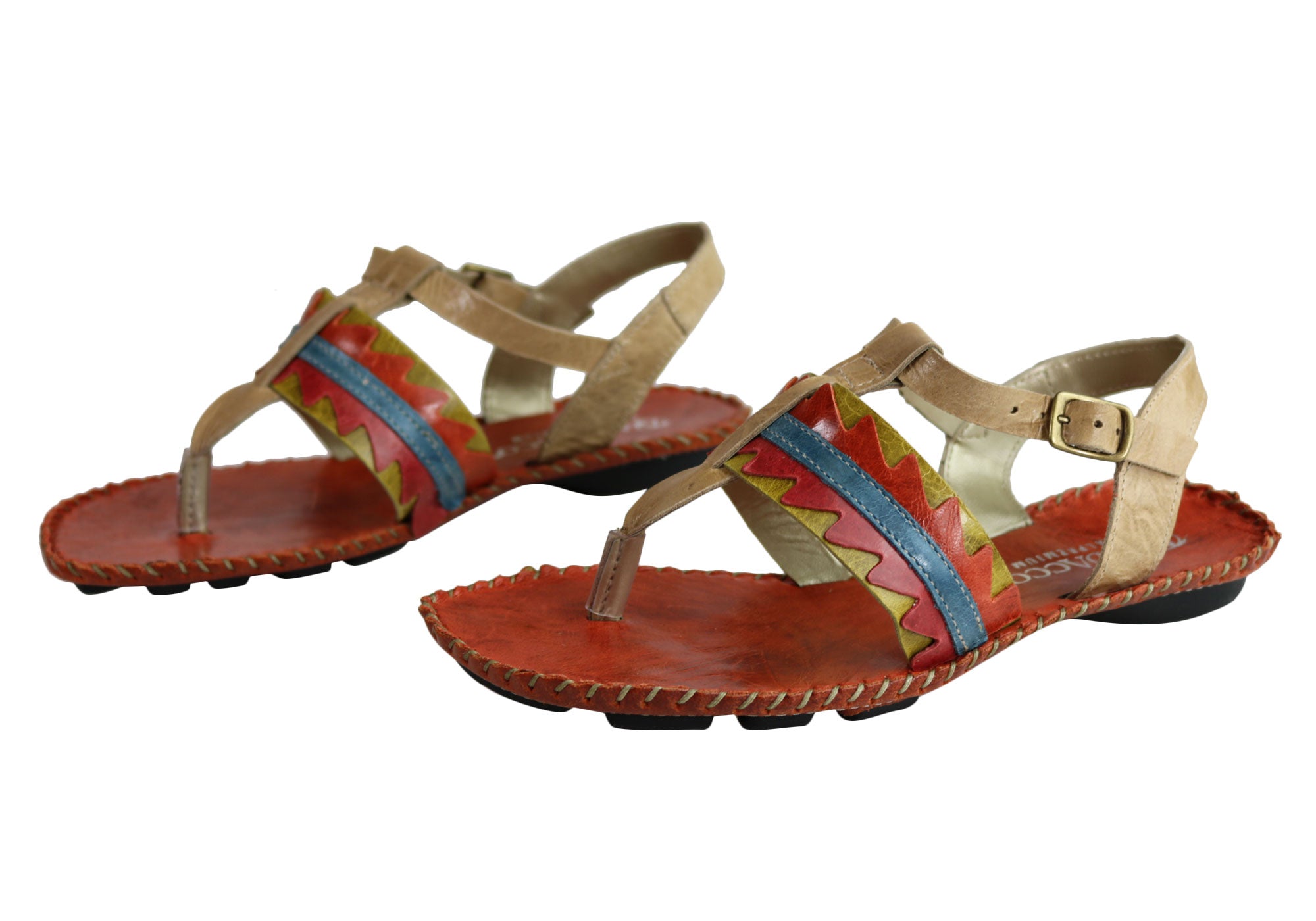 Andacco Kamby Women's Comfortable Leather Flat Sandals - Handmade in Brazil - Perfect for Summer, Beach & Casual Outings