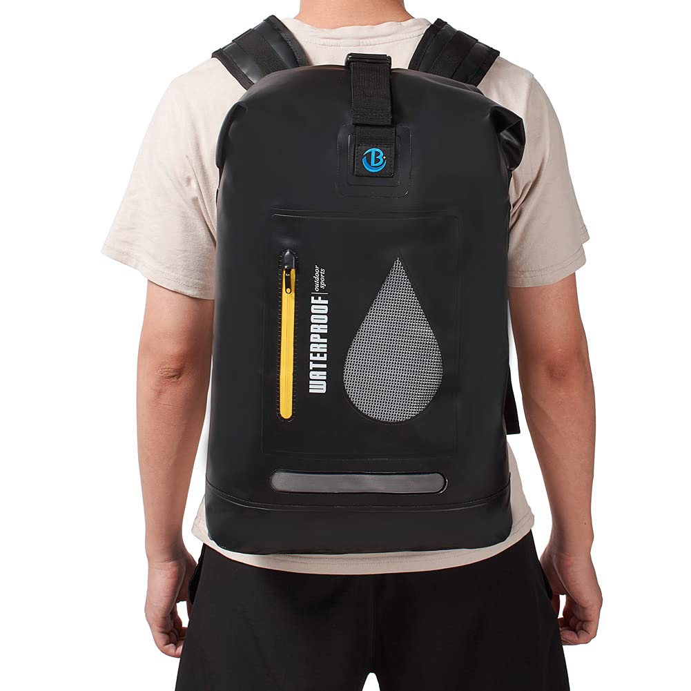 **Blueshyhall 20L Waterproof Dry Backpack - Roll Top Closure, Water Repellent Duffle Storage Sack for Kayaking, Rafting, Boating, Fishing, Camping & Beach - Black | Ideal for Outdoor Adventures & Water Sports**