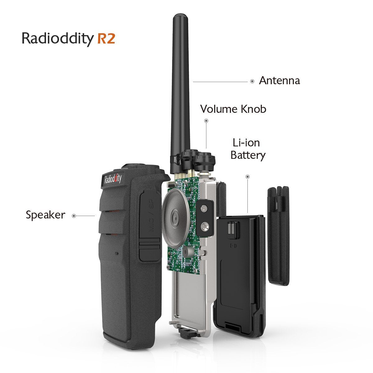 Radioddity R2 Walkie Talkie UHF PMR446 2-Way Radio Set [2 Pack] - Long Range Communication for Outdoor Adventures, Hiking, Camping & Emergency Preparedness
