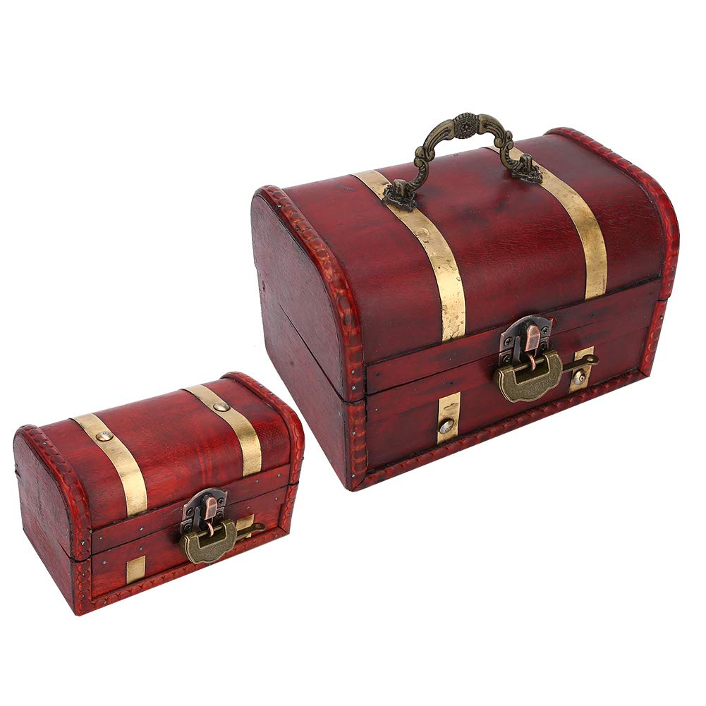 Vintage Jewelry Storage Box Set of 2 - Elegant Jewelry Organizer for Women & Girls - Perfect for Home, Office & Travel Accessories Organization
