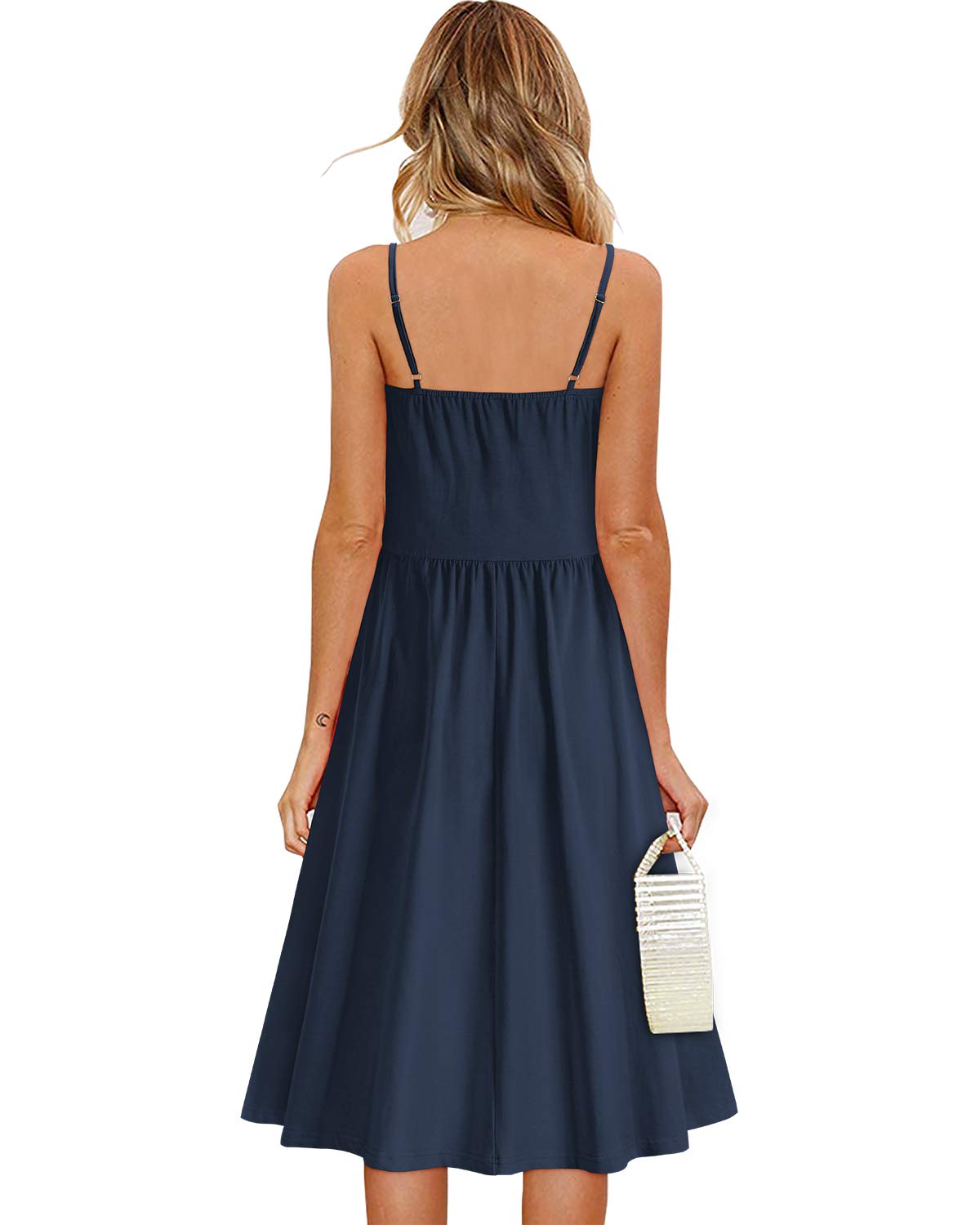 VOTEPRETTY Women's Summer Tie Front Beach Dress - Spaghetti Strap Sundress with Pockets for Vacation, Party & Outdoor Activities | Casual Wear, Beach Cover Up, Date Night Outfit