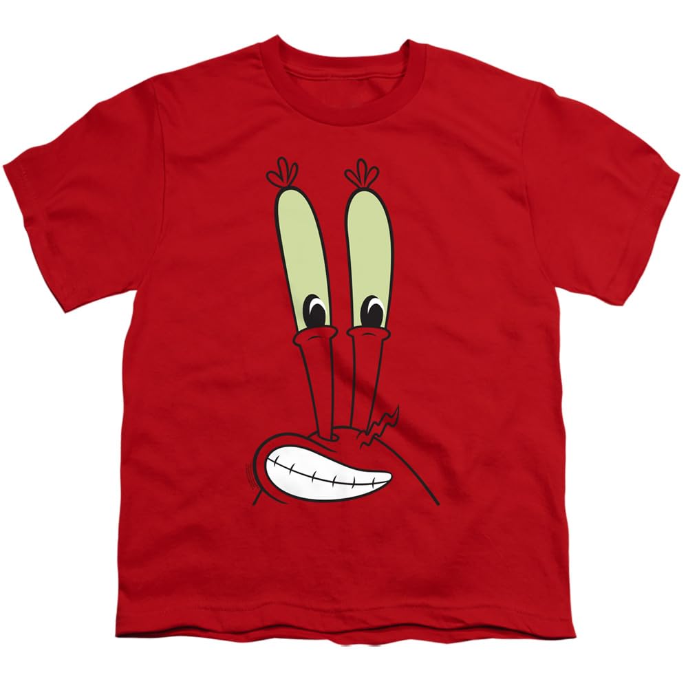 Spongebob Mr. Krabs Smile Face T-Shirt for Kids & Youth - Boys & Girls Cartoon Character Tee - Perfect for School, Parties & Everyday Wear
