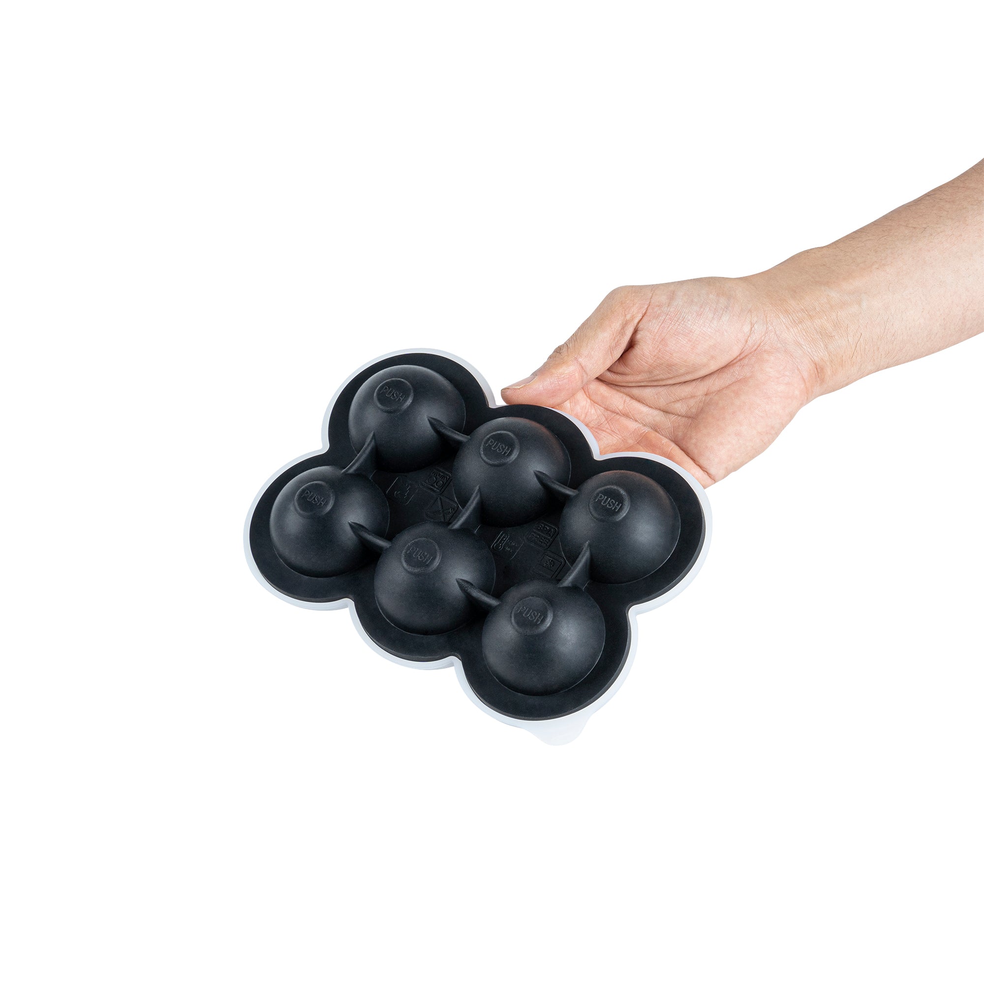 Premium Black Silicone Ice Cube Mold - 6 Large 1.75