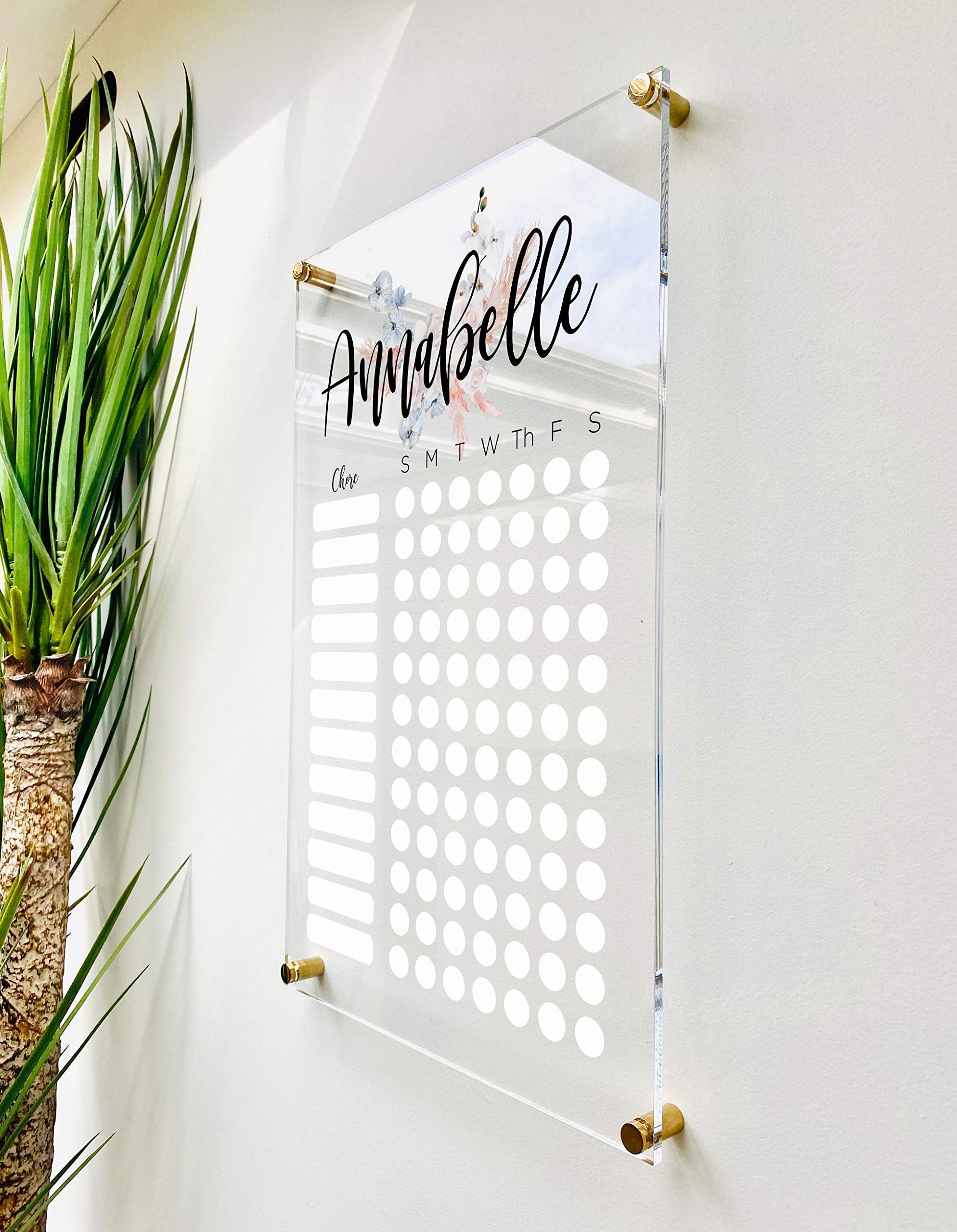 Large Clear Acrylic Chore Chart - Dry Erase Whiteboard Calendar for Wall | Home & Office Organization Tool for Family, Kids, Adults & ADHD Management - Perfect for Kitchen, Bedroom, Classroom & Work Space