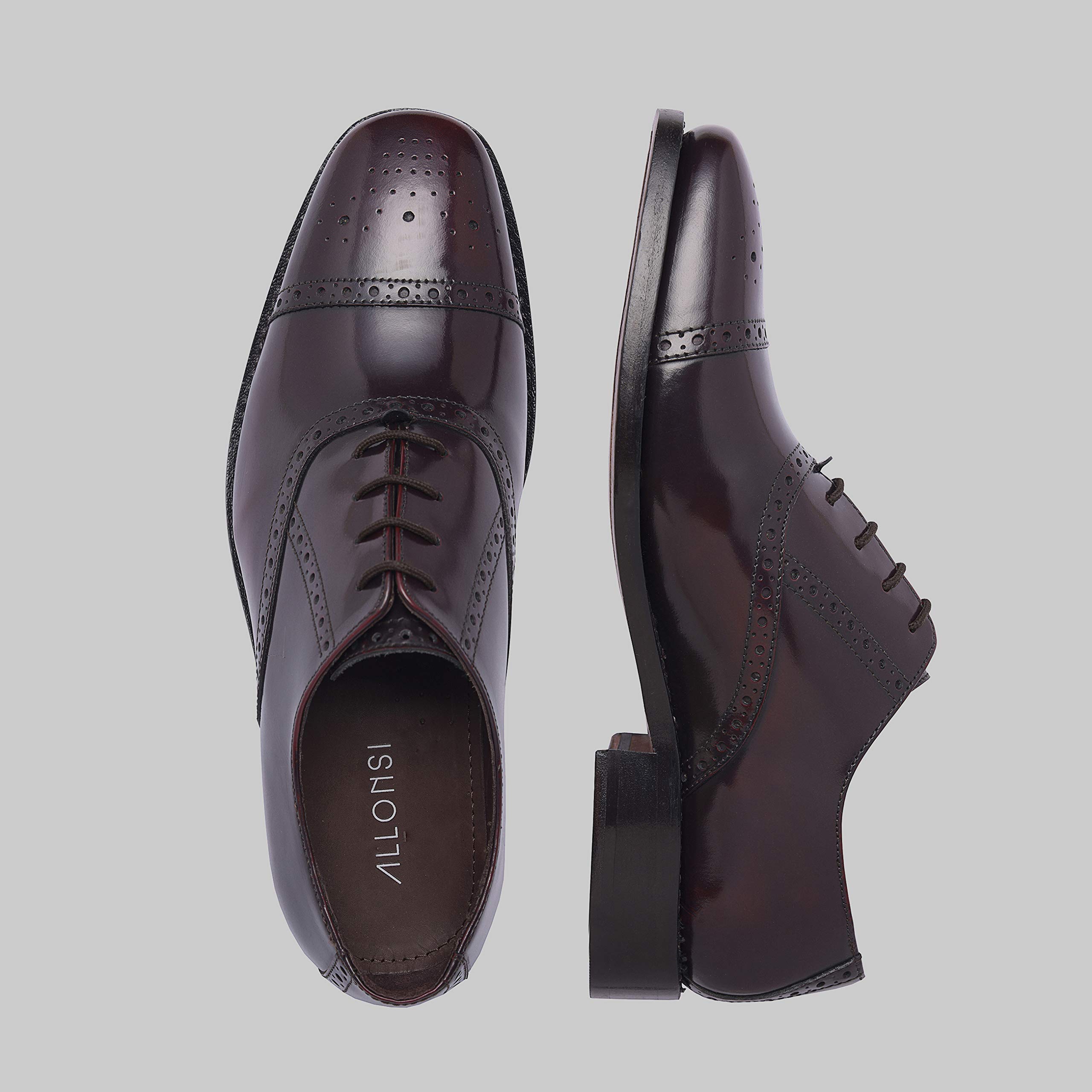 Tallon Men's Genuine Leather Wingtip Oxford Dress Shoes | Goodyear Welted Formal Shoes for Wedding & Business | Comfortable Handcrafted Luxury Leather Sole Dress Shoes | Perfect for Office, Ceremonies & Special Occasions