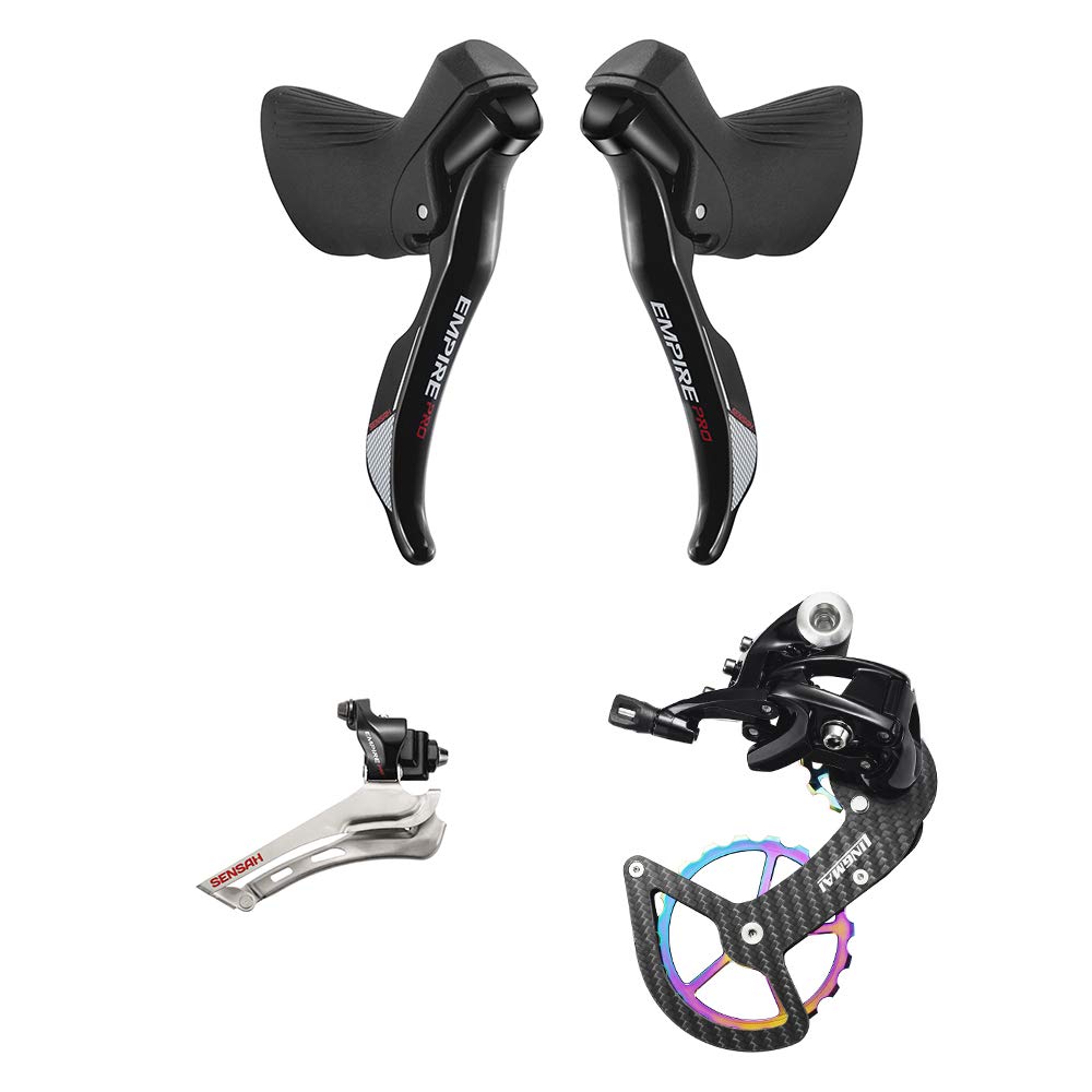 LINGMAI SENSAH Empire Pro GS STI Road Bike Shifters - 11/12 Speed Bicycle Derailleur Groupset with Shift Cable & Double Speed Lever Brake - Perfect for Racing, Commuting & Road Cycling