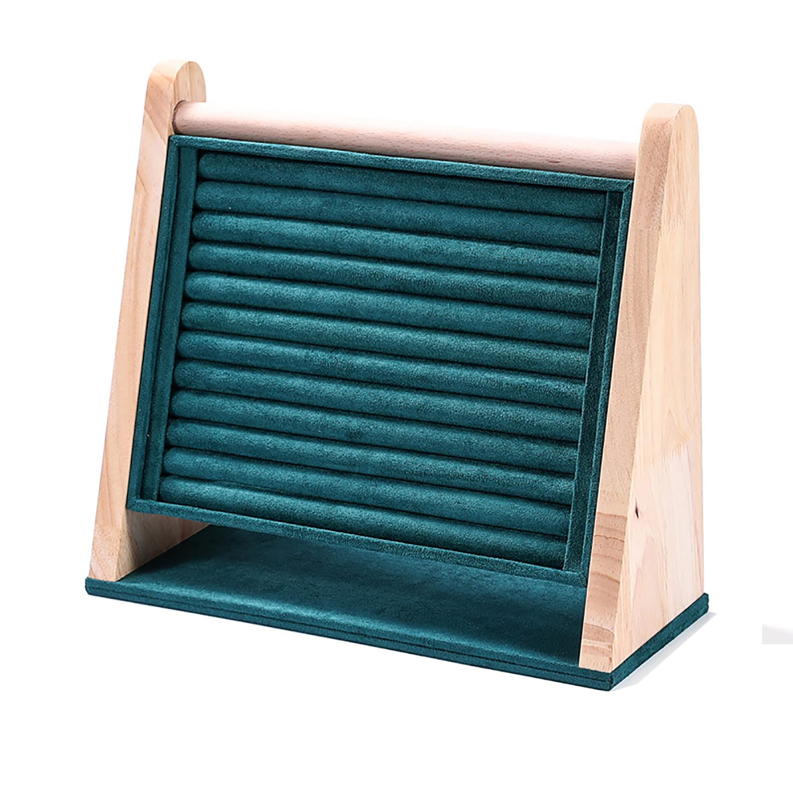 Wooden Ring Display Tray Organizer - Portable Jewelry Holder for Earrings, Rings & Accessories - Perfect for Home Showcase, Retail Displays & Wedding Decor