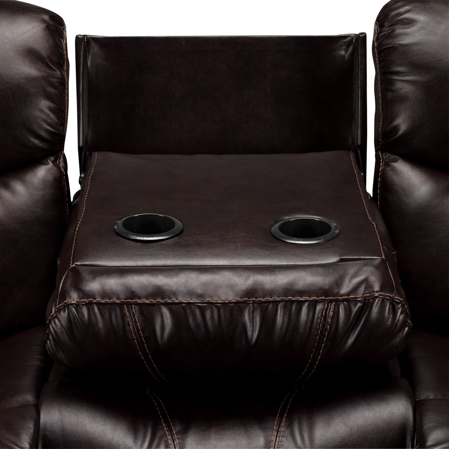 Barcelona II Reclining Sofa - Dark Brown Leather Living Room Couch for Home Theater & Family Relaxation