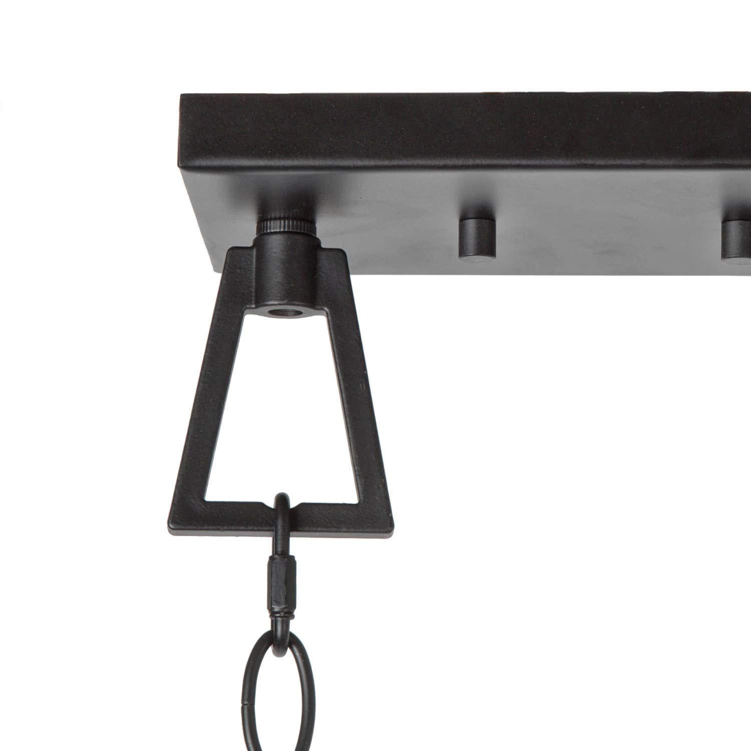 Modern Black Wrought Iron Chandelier - Elegant Dining Room & Kitchen Island Lighting Fixture for Home Decor | Perfect for Farmhouse, Rustic or Contemporary Interior Design